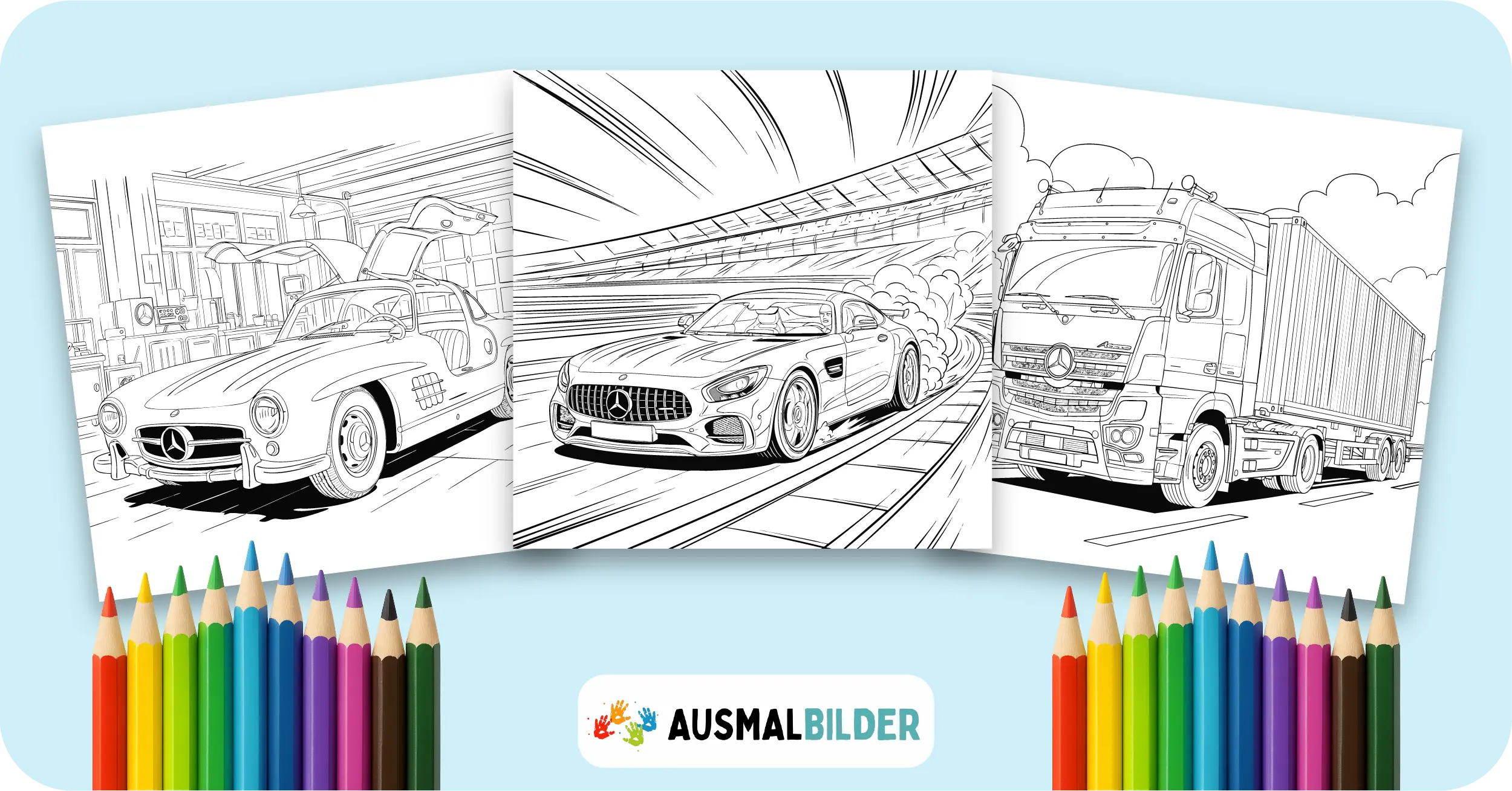 Mercedes Ausmalbilder kostenlose Malvorlagen zum Ausdrucken für Kinder und Erwachsene