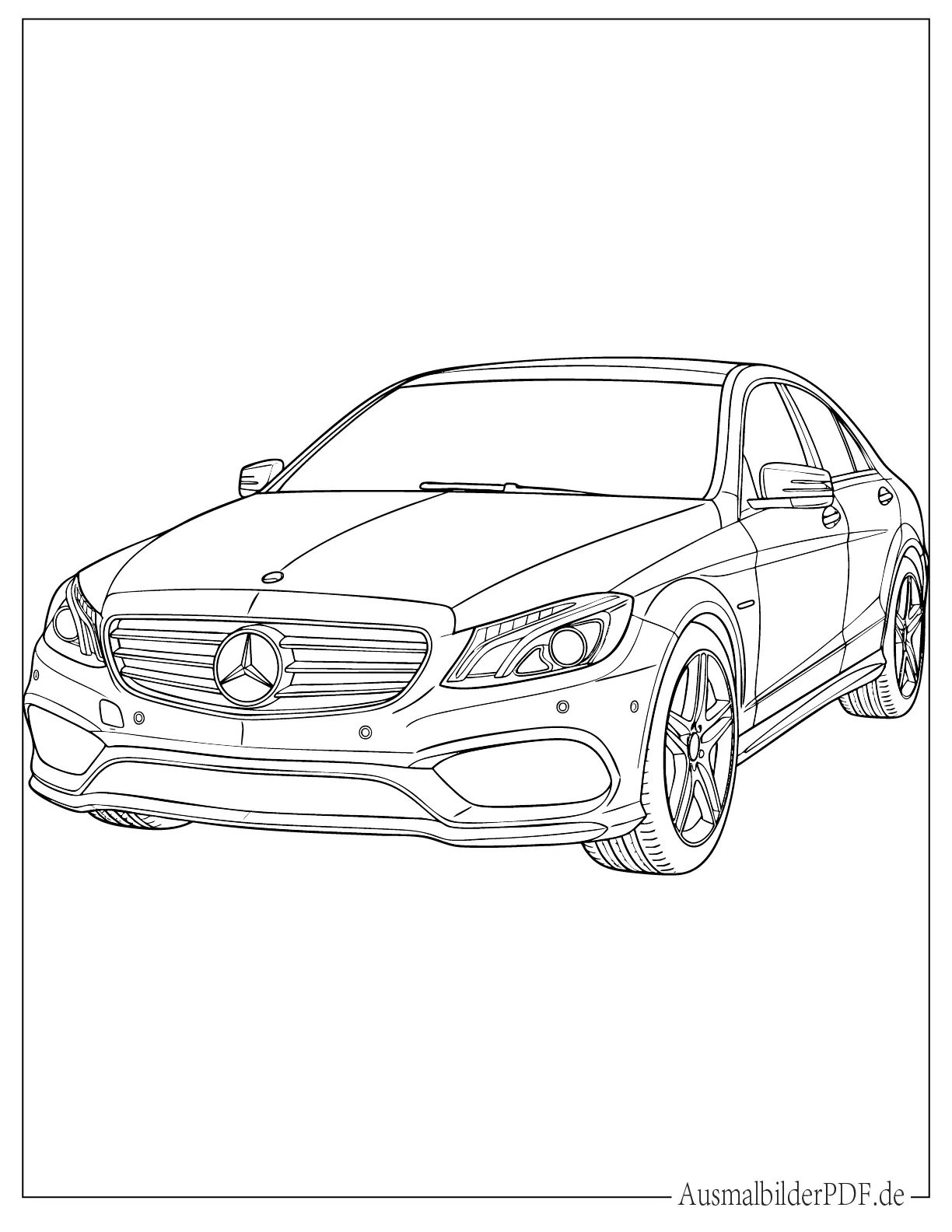 Einfaches Mercedes Sportwagen Ausmalbild für Kinder