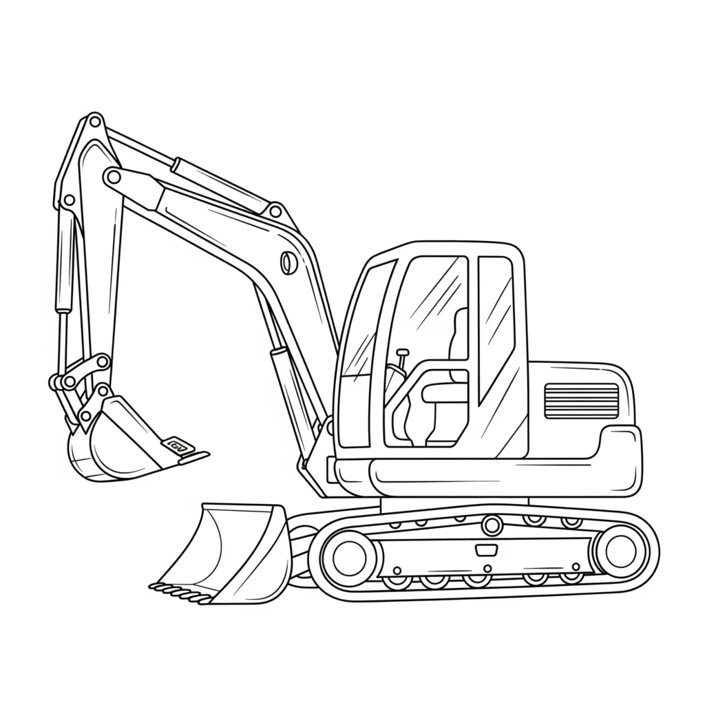 10+ Bagger Ausmalbilder (Kostenlos Malvorlage zum Ausdrucken) Mini Bagger als Ausmalbild, einfach zum Ausdrucken und Ausmalen