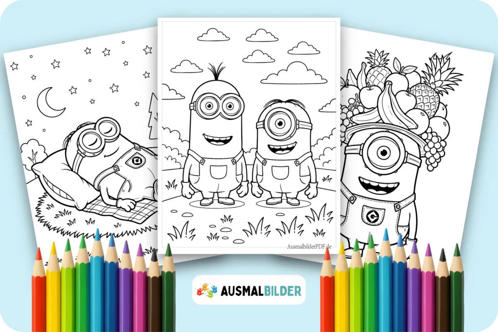 Minion Ausmalbilder kostenlose zum Ausdrucken für Kinder