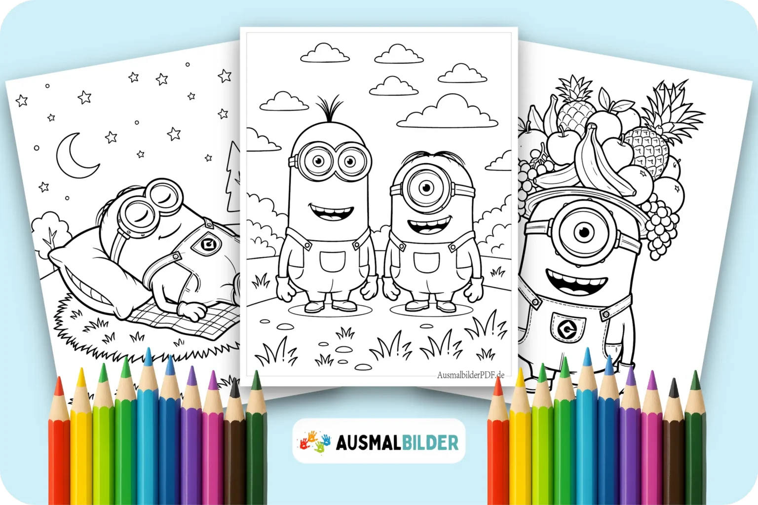 Minion Ausmalbilder kostenlose zum Ausdrucken für Kinder