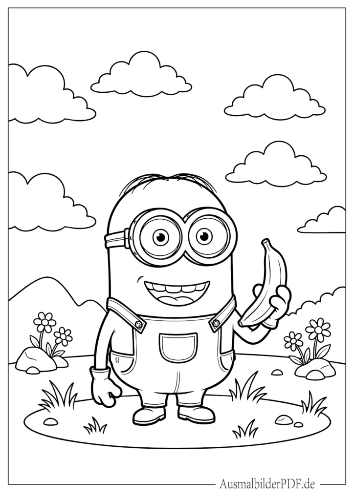 10+ Minion Ausmalbilder (Gratis Malvorlage PDF zum drucken) Ausmalbild von einem lustigen Minion für Kinder zum Ausdrucken, Ausmalen und Spaß haben, perfekte Malvorlage für Kinder