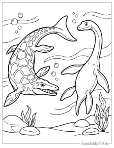 Mosasaurus Plesiosaurus Malvorlage