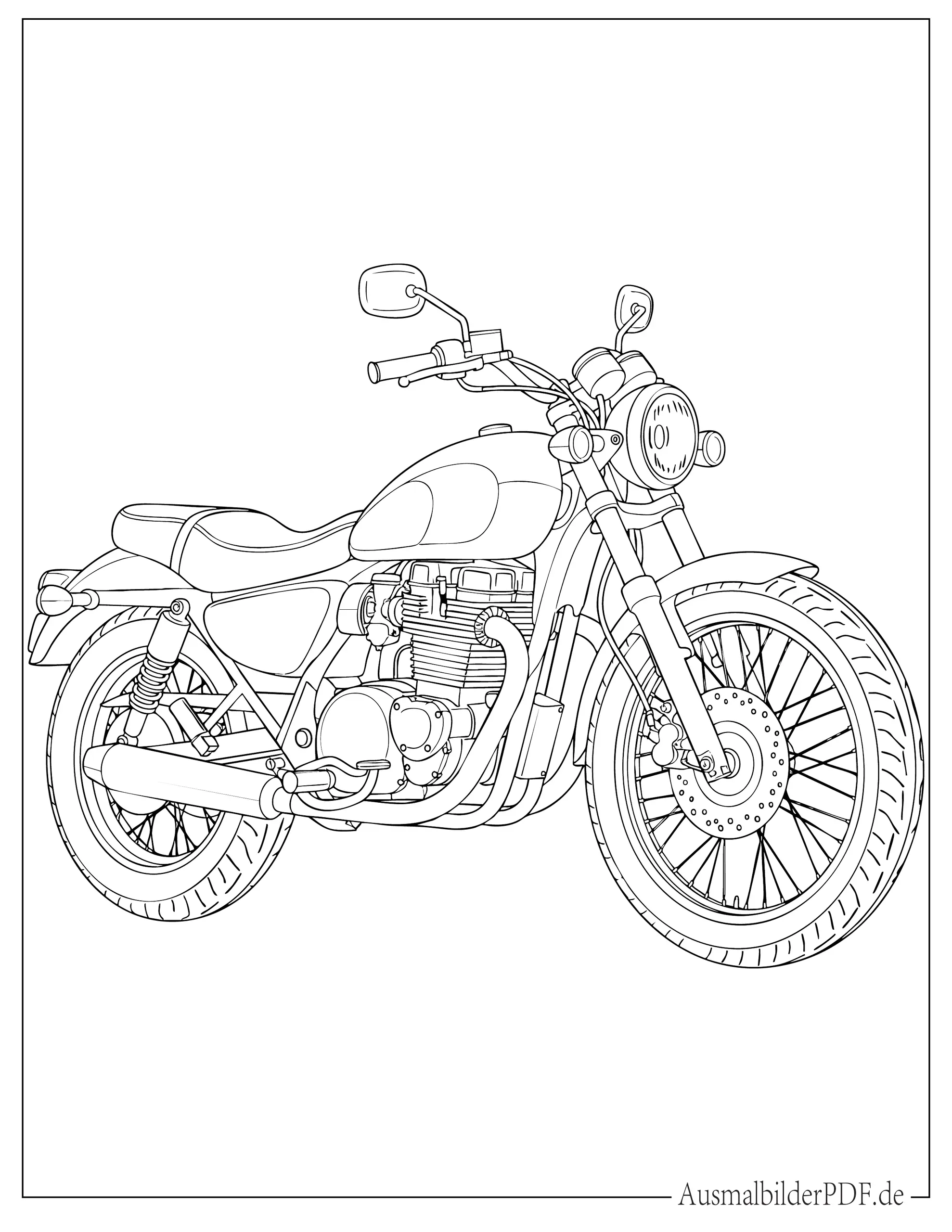 Motorrad Ausmalbild zum Ausdrucken
