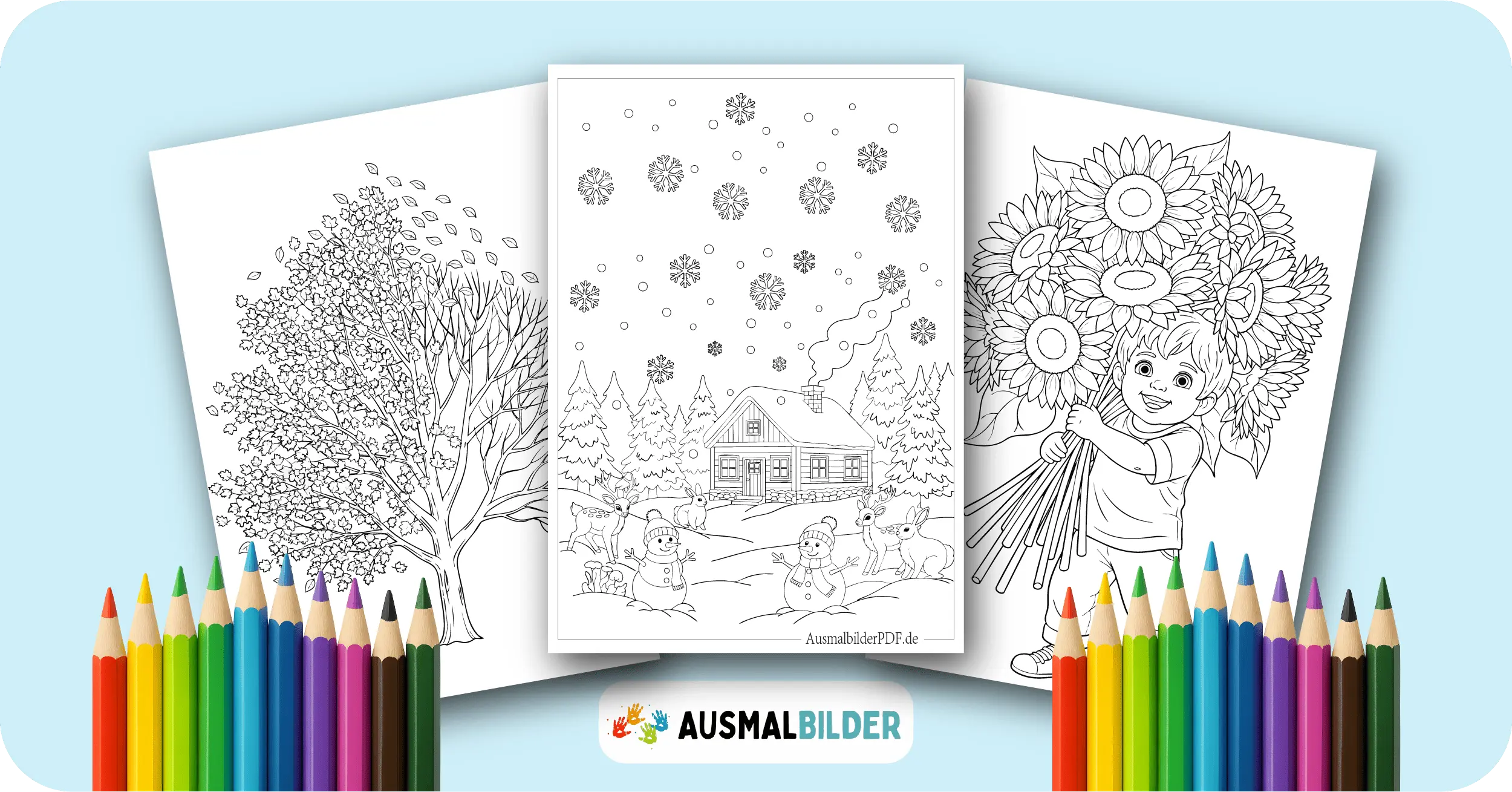 Natur Ausmalbilder kostenlose Malvorlagen zum Ausdrucken für Kinder und Erwachsene