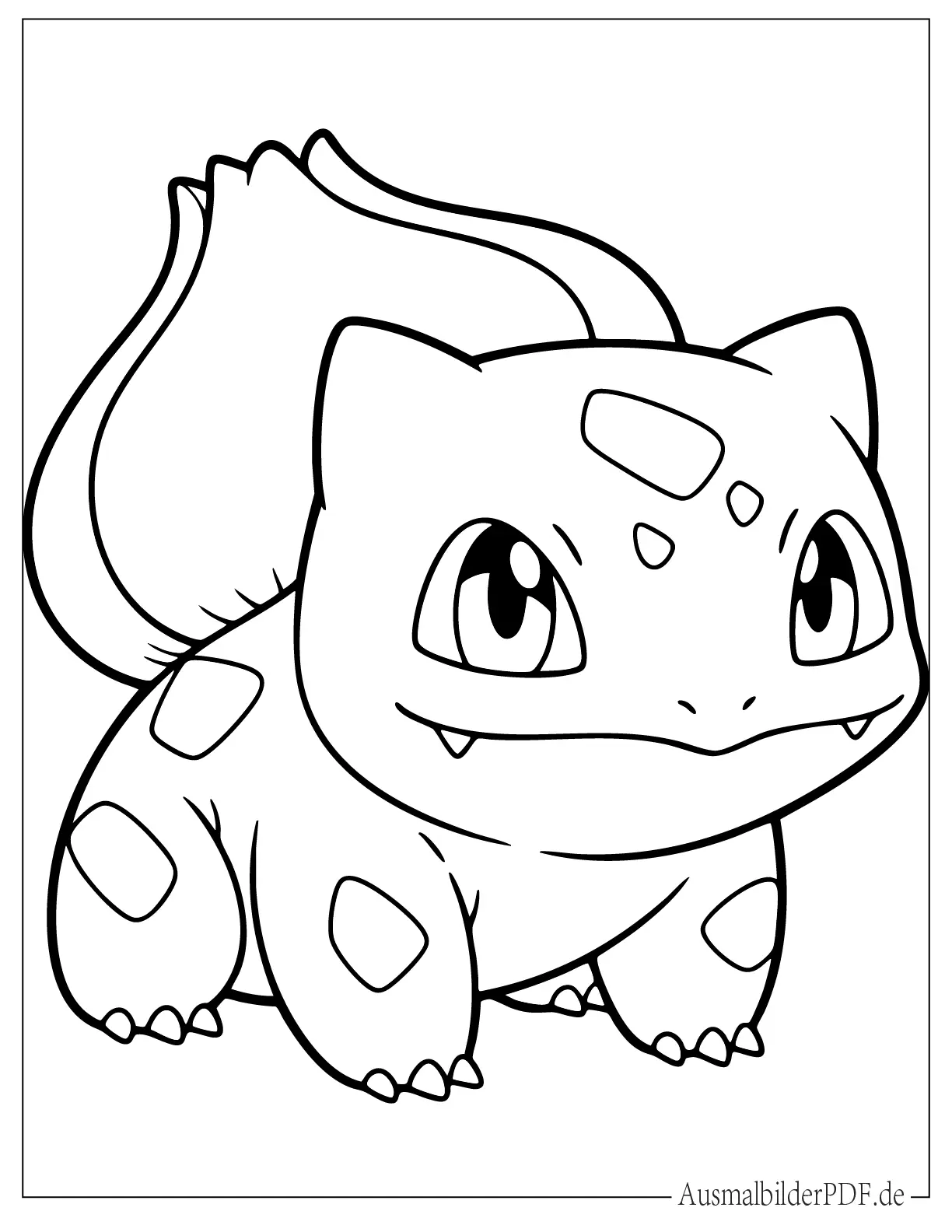Niedliches Kawaii Pokemon Bisasam Ausmalvorlage