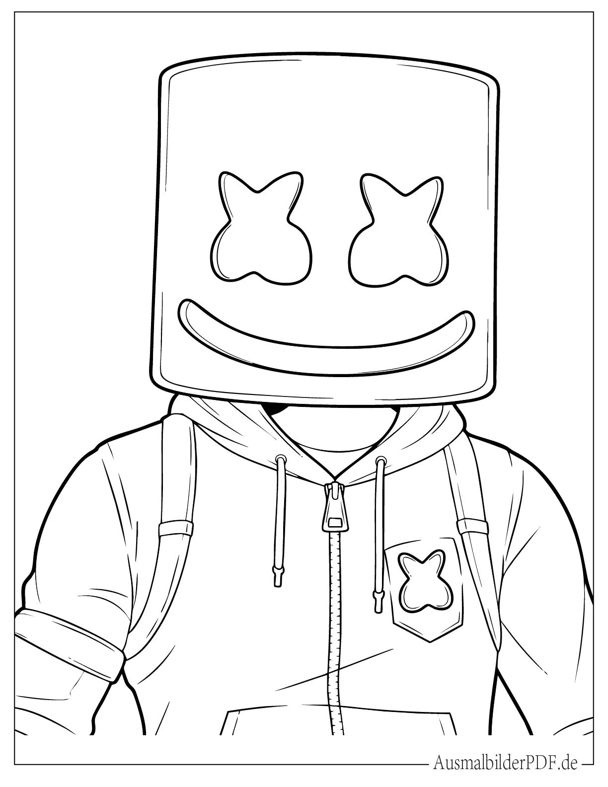 Niedlicher Fortnite Marshmello zum Ausmalen