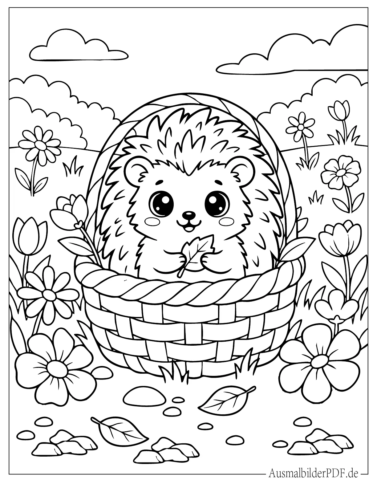 26 Ausmalbilder Igel (Kostenlose Druckvorlagen zum Download) Kawaii Baby Igel süße Ausmalbild für Kinder