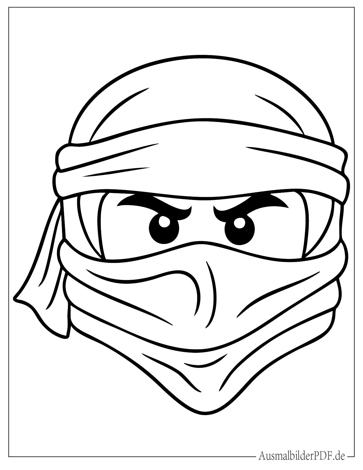 Einfache Lego Ninjago Maske Ausmalbild für Vorschulkinder