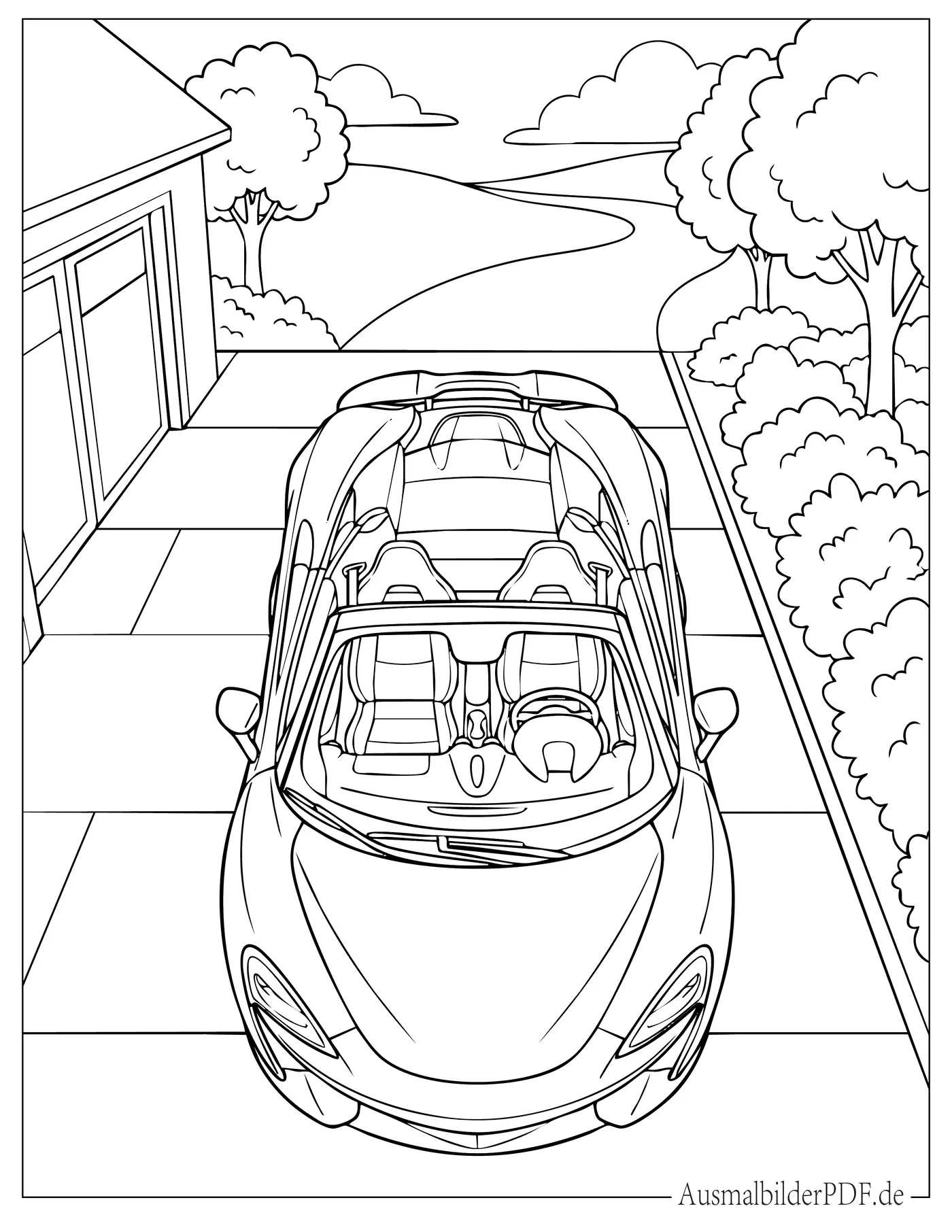 10+ McLaren Ausmalbilder (Gratis Malvorlagen zum Ausdrucken) Offener McLaren Draufsicht Ausmalbild zum Ausdrucken