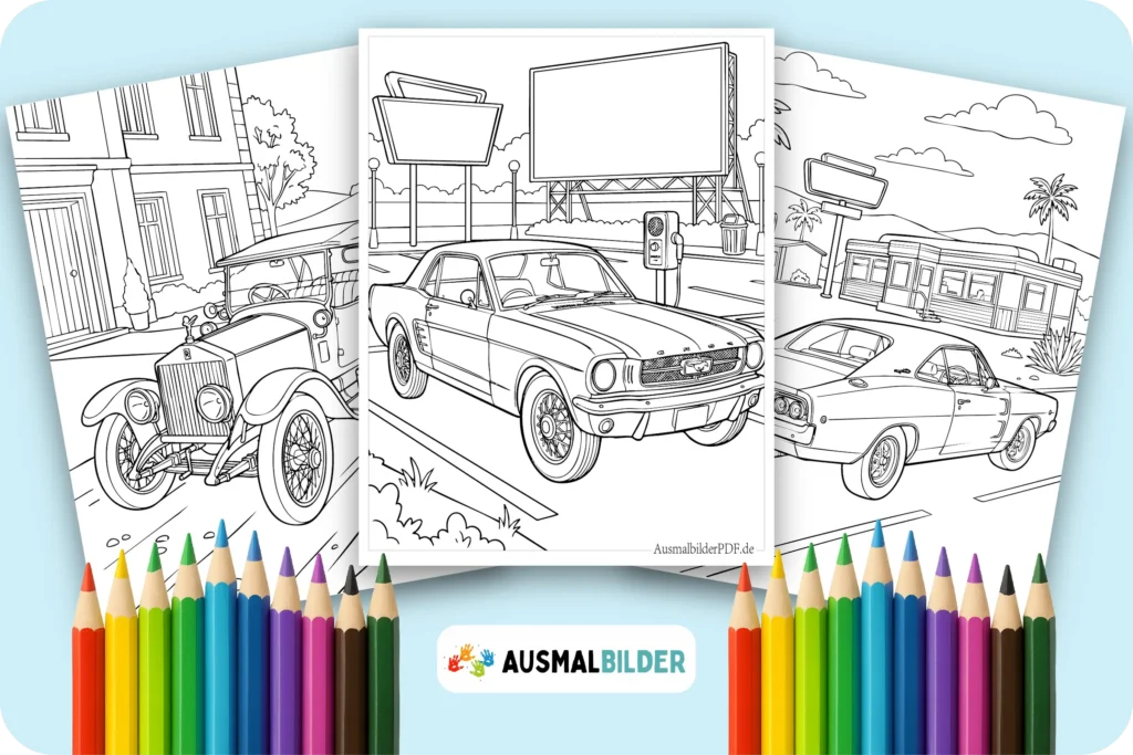 10+ Oldtimer Ausmalbilder (Gratis Malvorlagen zum Ausdrucken) Klassische Oldtimer Ausmalbilder für kleine Auto Liebhaber zum Drucken