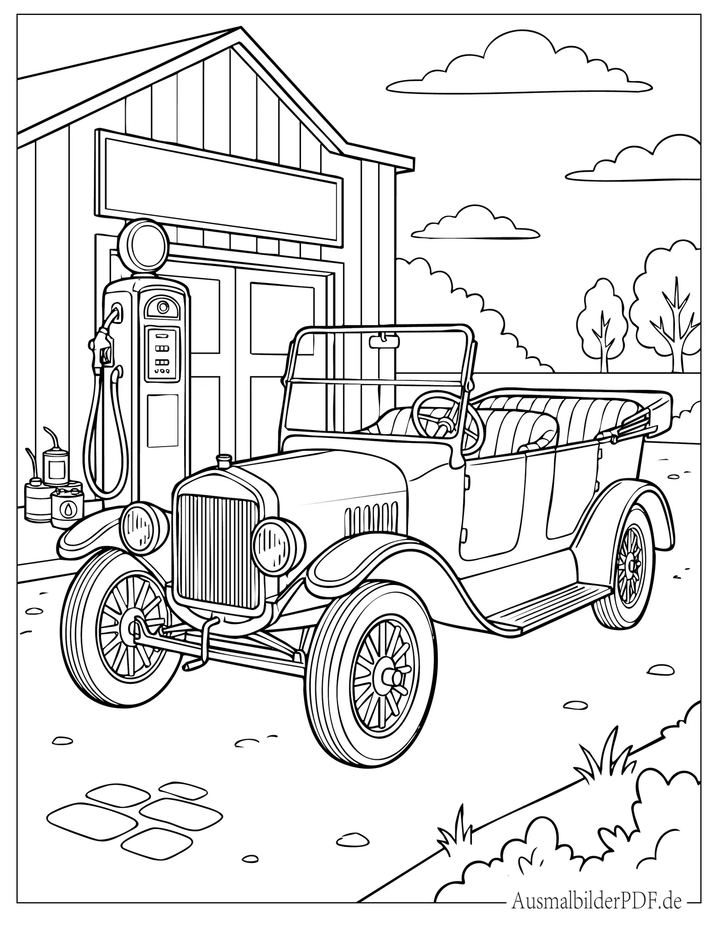 Oldtimer Ford Model T Ausmalbild