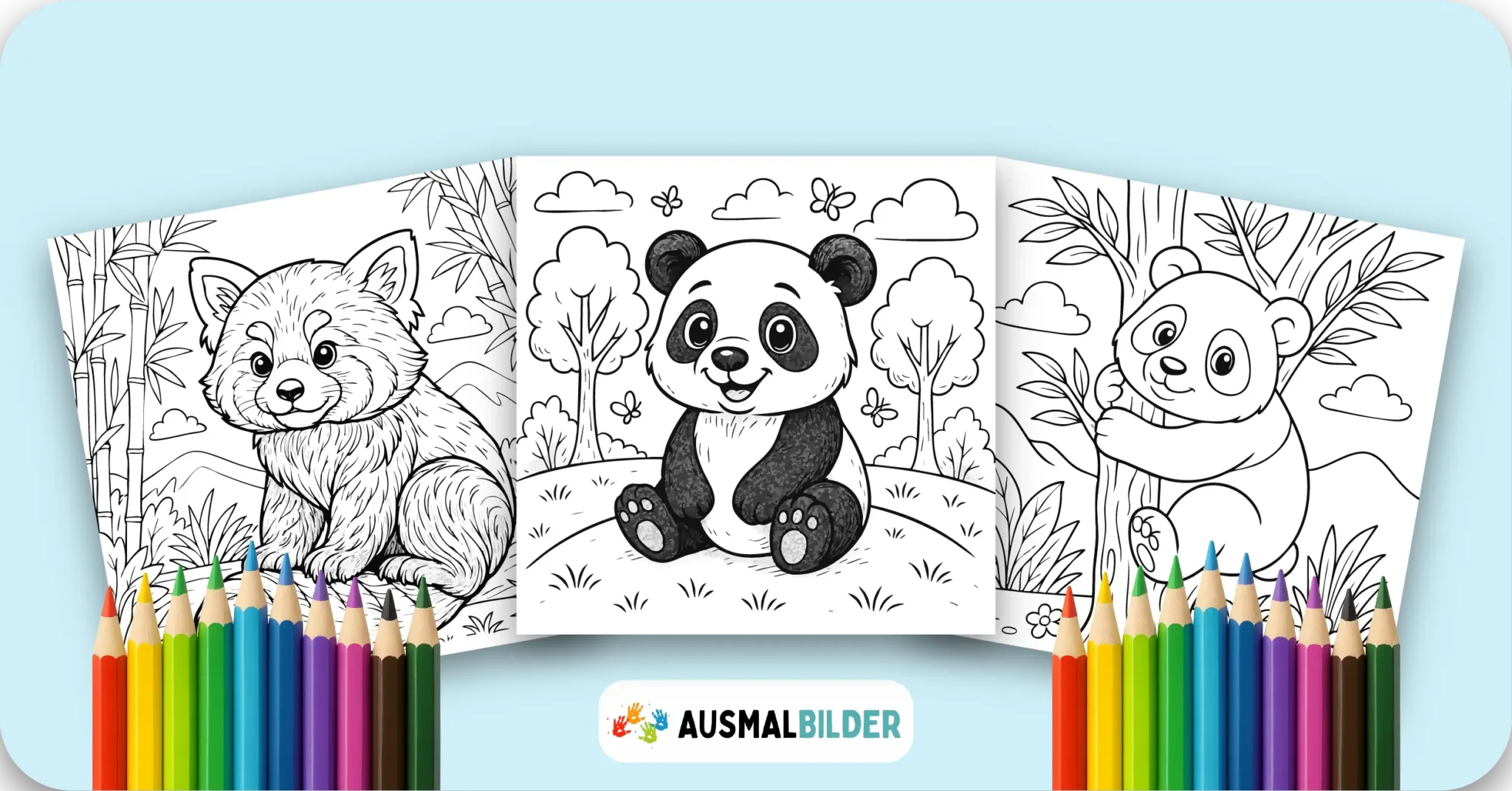 Panda Ausmalbilder kostenlose Malvorlagen zum Ausdrucken für Kinder und Erwachsene