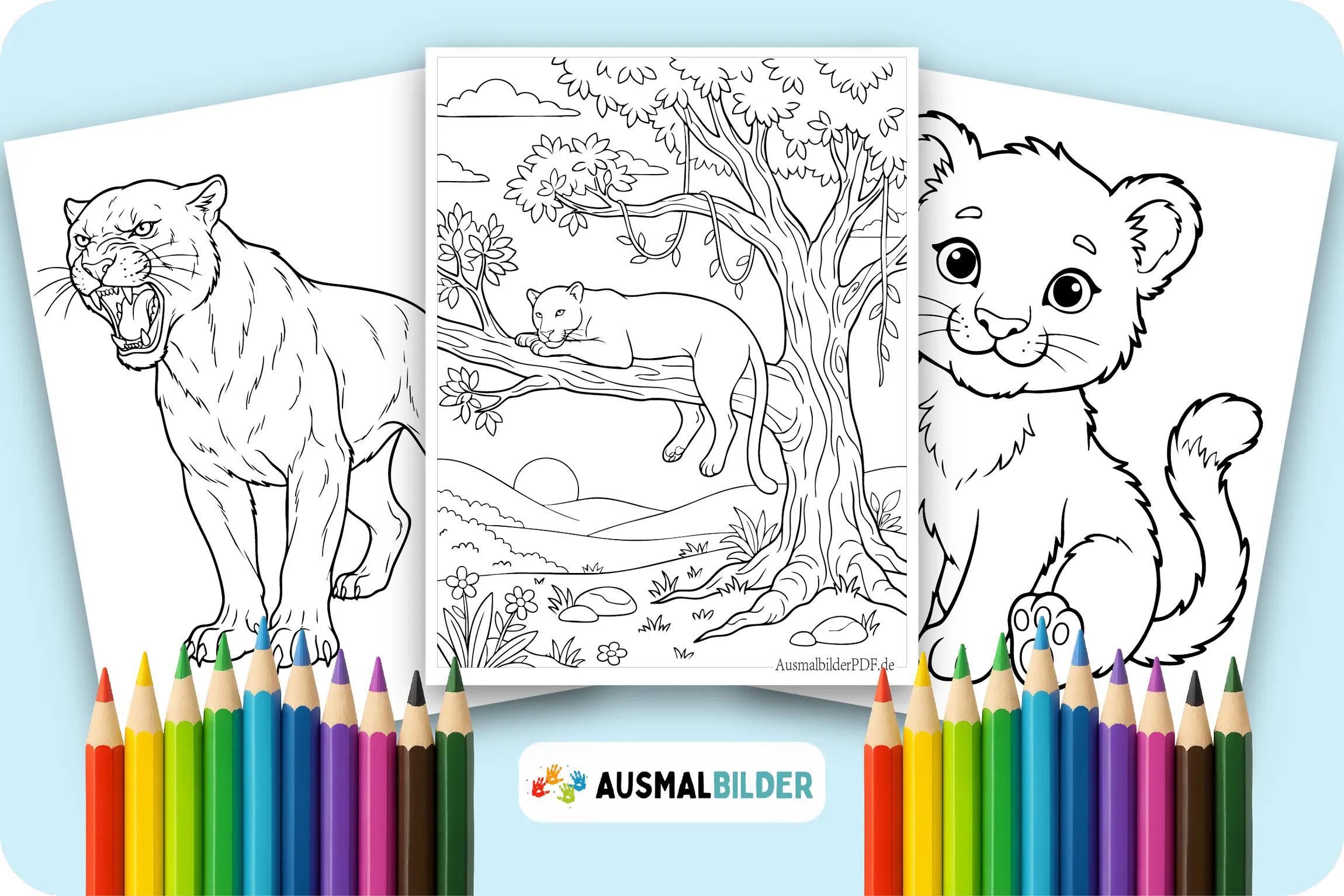 Panther Ausmalbilder zum kostenlosen Ausdrucken für kleine Raubkatzen Fans