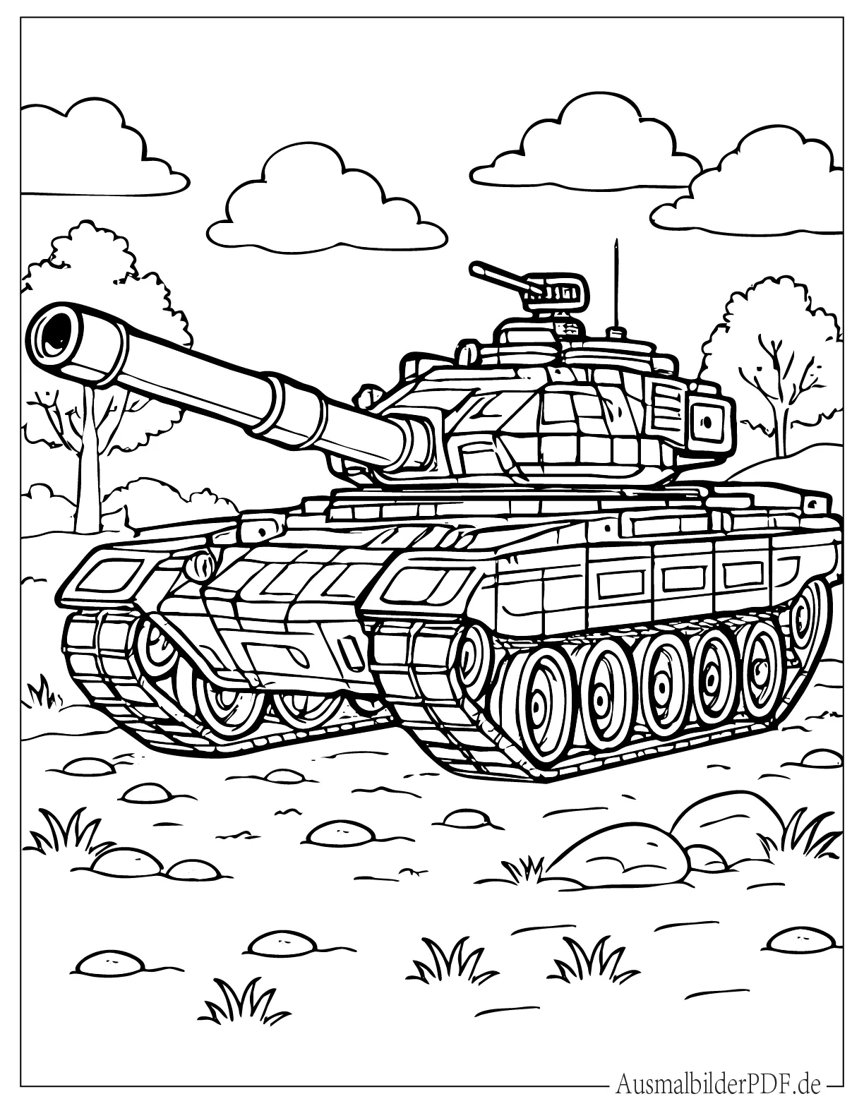 14 Panzer Ausmalbilder (Gratis Vorlagen zum Ausdrucken) Ausmalbild eines Panzers für Kinder, ideal zum Ausdrucken und Ausmalen