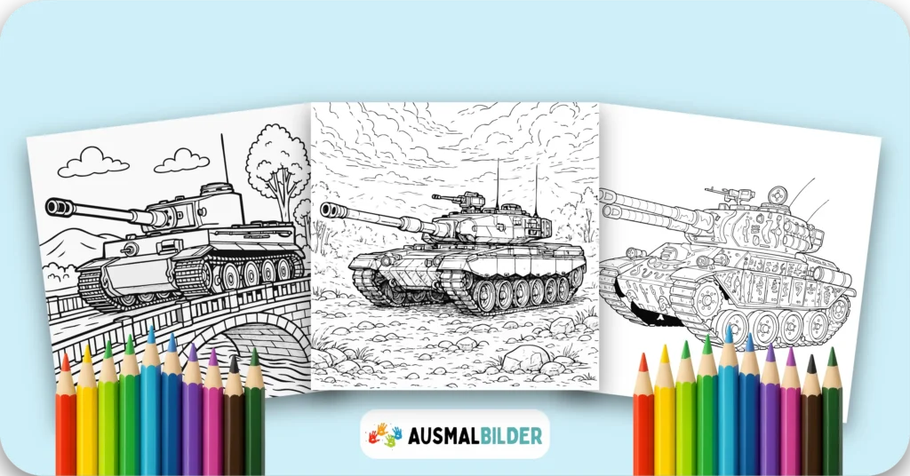 Panzer Ausmalbilder kostenlose Malvorlagen zum Ausdrucken für Kinder und Erwachsene