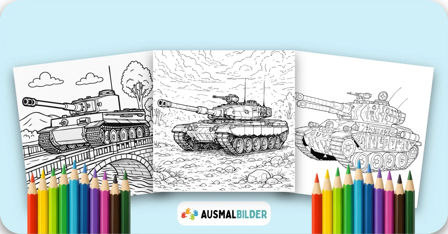 Panzer Ausmalbilder kostenlose Malvorlagen zum Ausdrucken für Kinder und Erwachsene