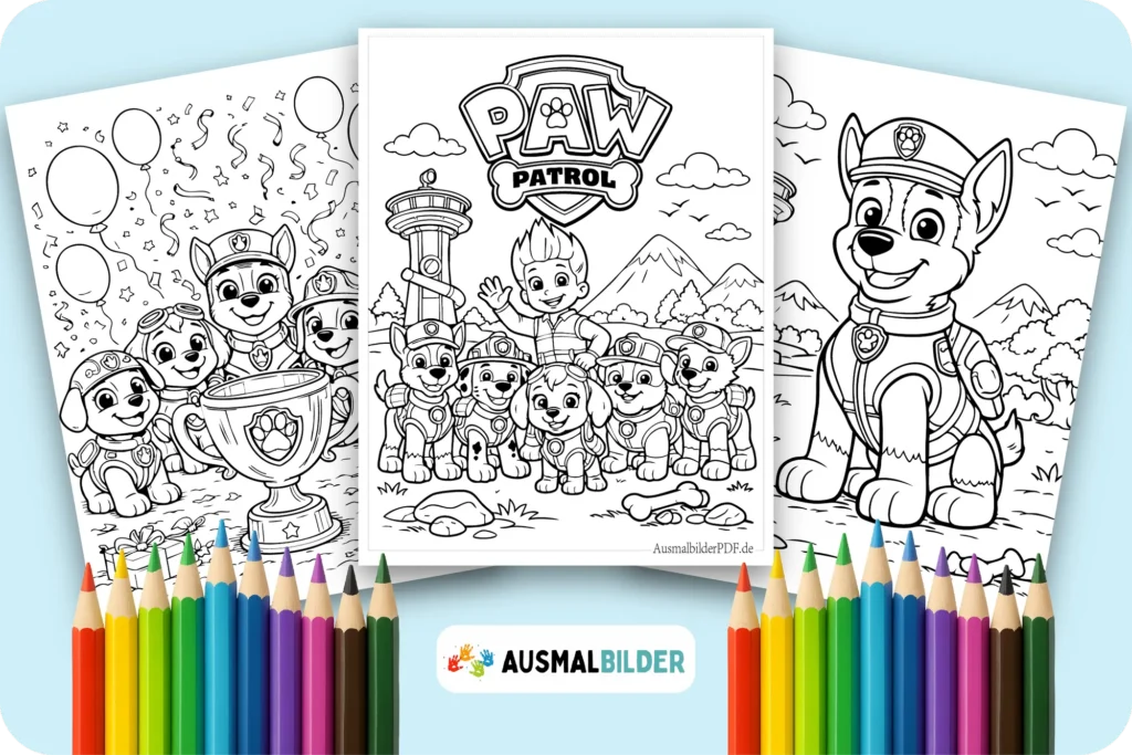 Paw Patrol Ausmalbilder kostenlose zum Ausdrucken für Kinder jeden Alters