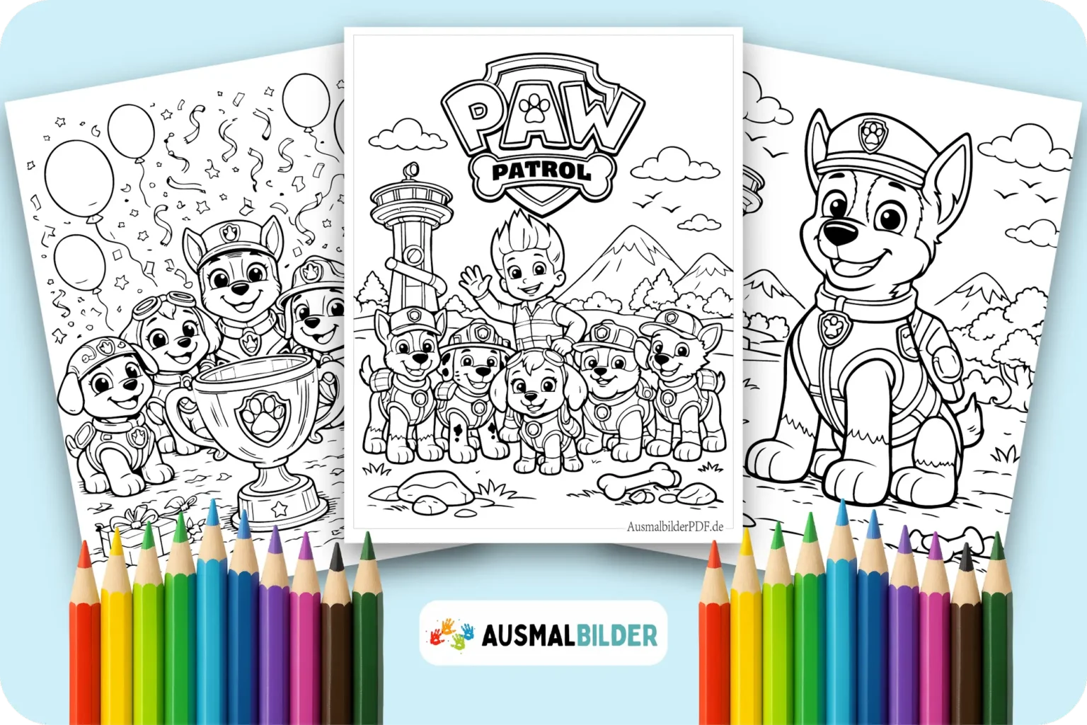 Paw Patrol Ausmalbilder kostenlose zum Ausdrucken für Kinder jeden Alters