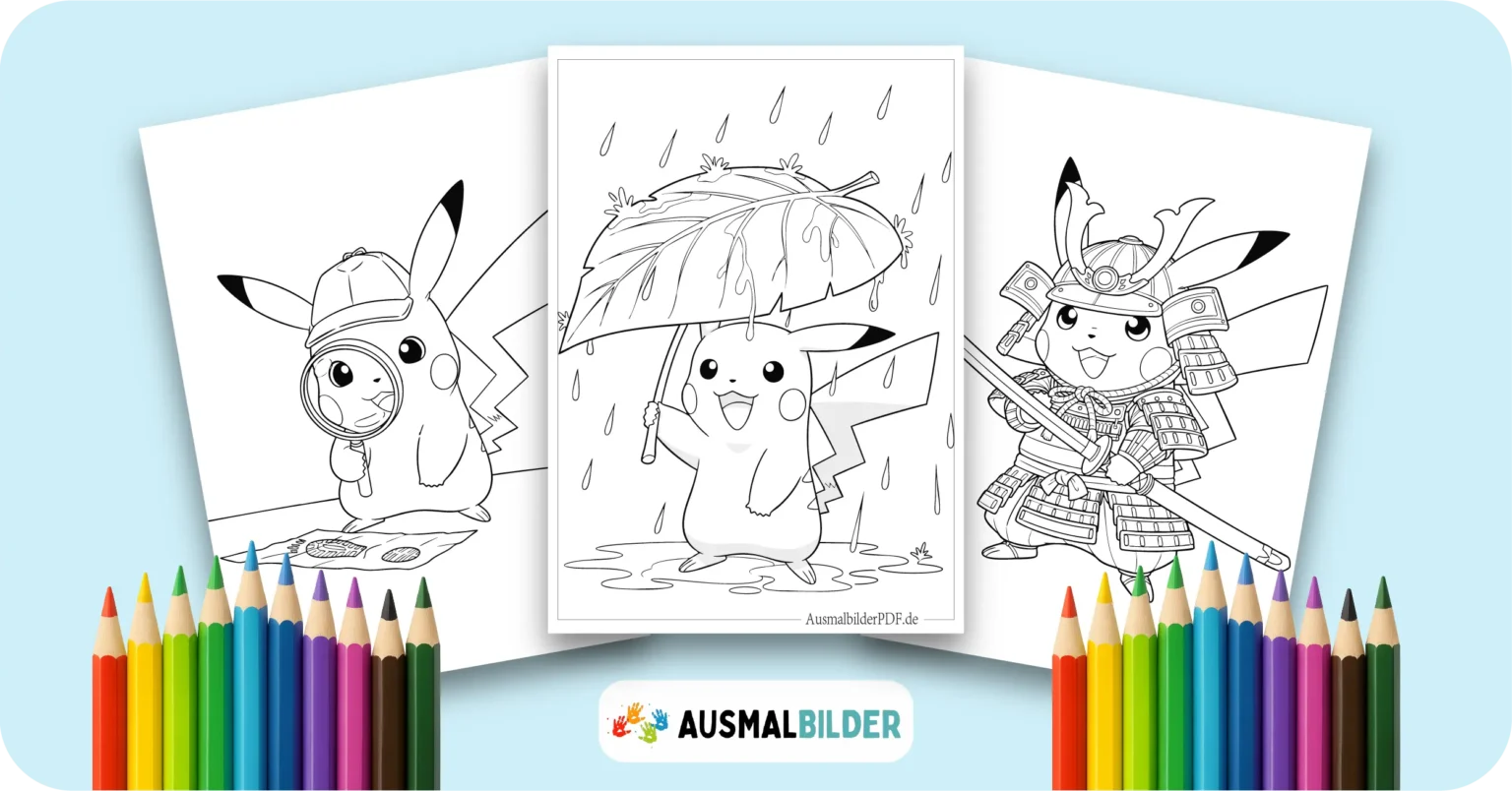 Pikachu Ausmalbilder kostenlose Malvorlagen zum Ausdrucken für Kinder und Erwachsene