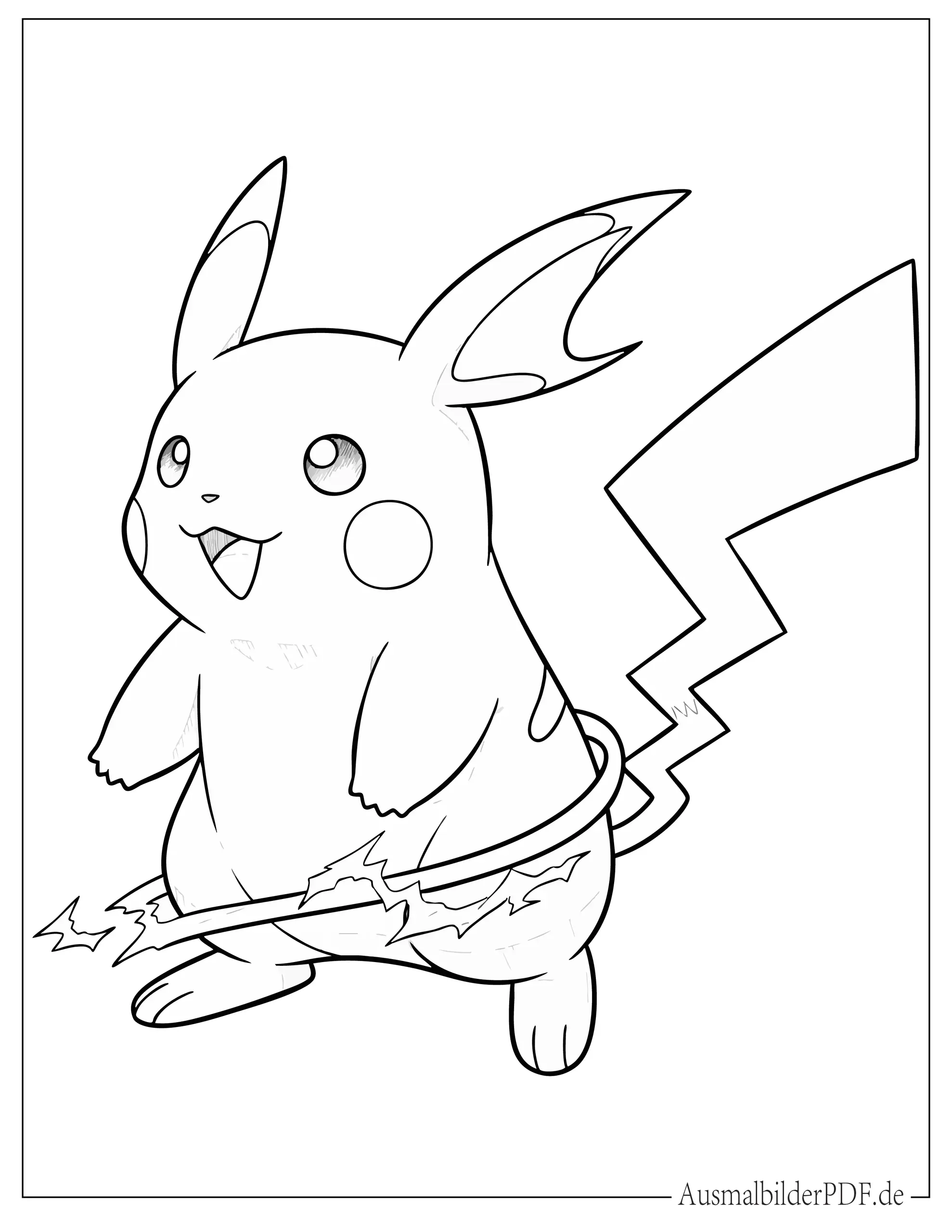 Pikachu zweite Entwicklung Raichu Malvorlage