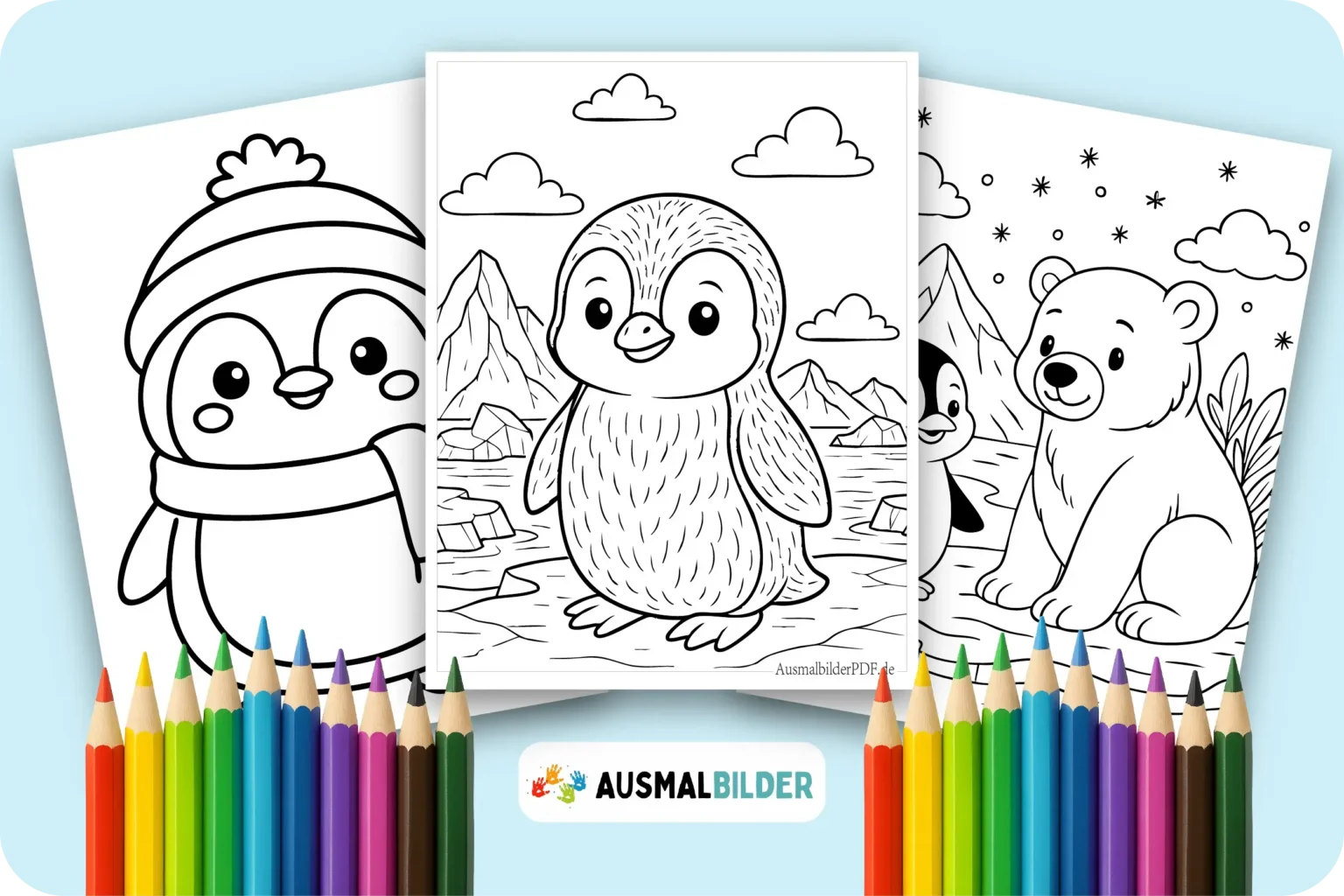 Pinguin Ausmalbilder zum Ausdrucken