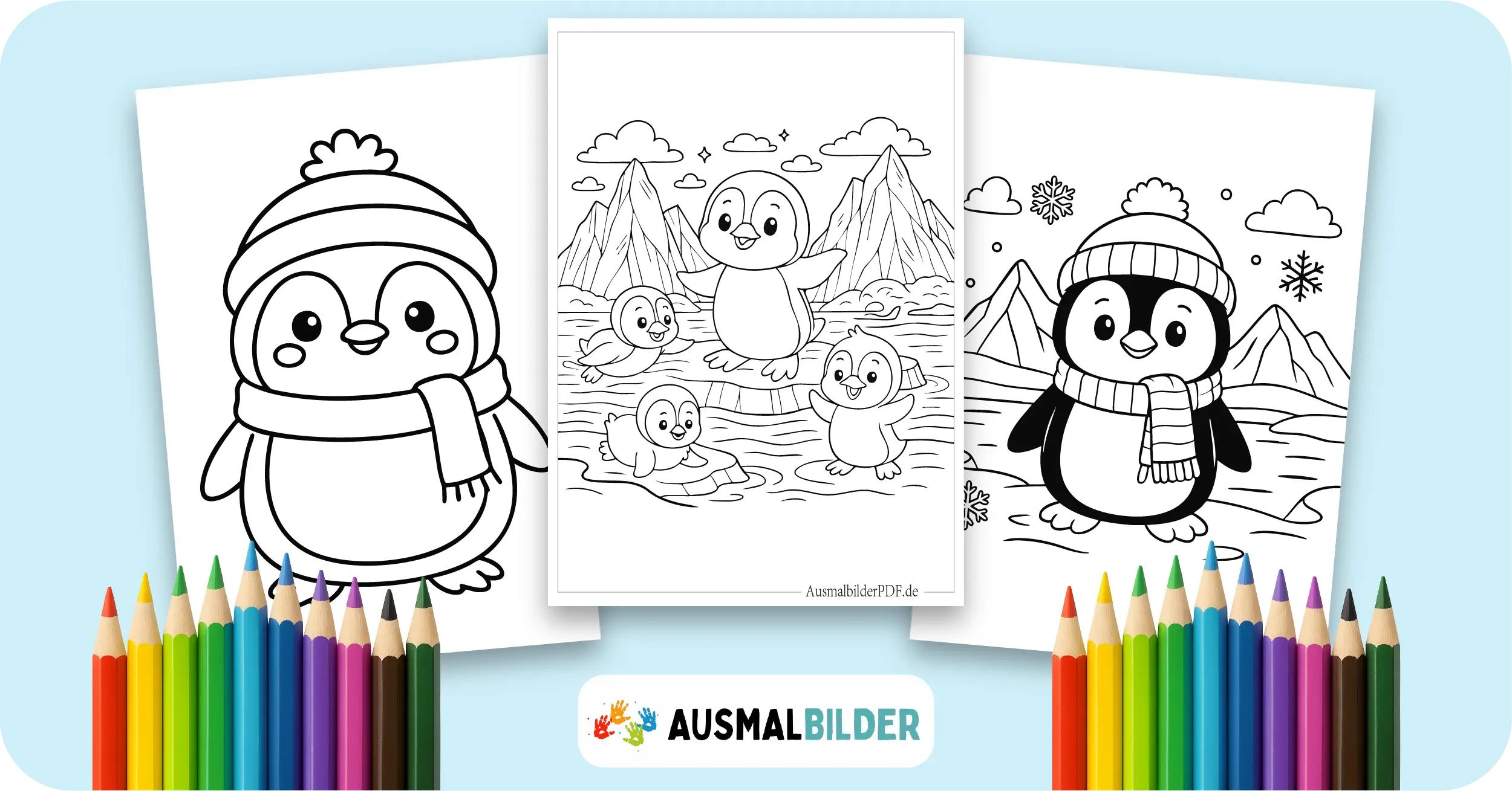 Pinguin Ausmalbilder kostenlose Malvorlagen zum Ausdrucken für Kinder und Erwachsene