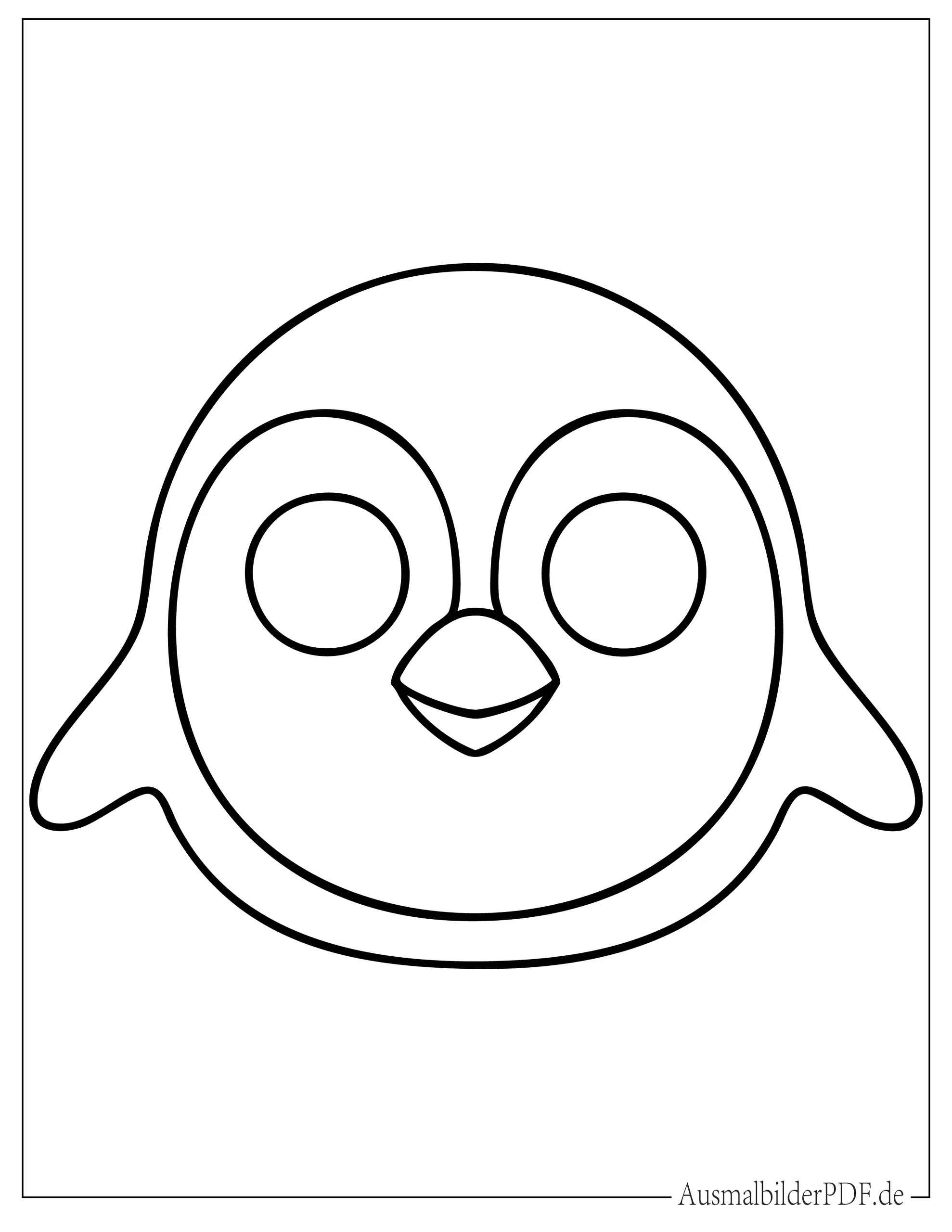Einfache Pinguin Maske Malvorlage für Vorschulkinder