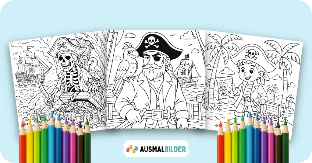 Piraten Ausmalbilder kostenlose Malvorlagen zum Ausdrucken für Kinder und Erwachsene