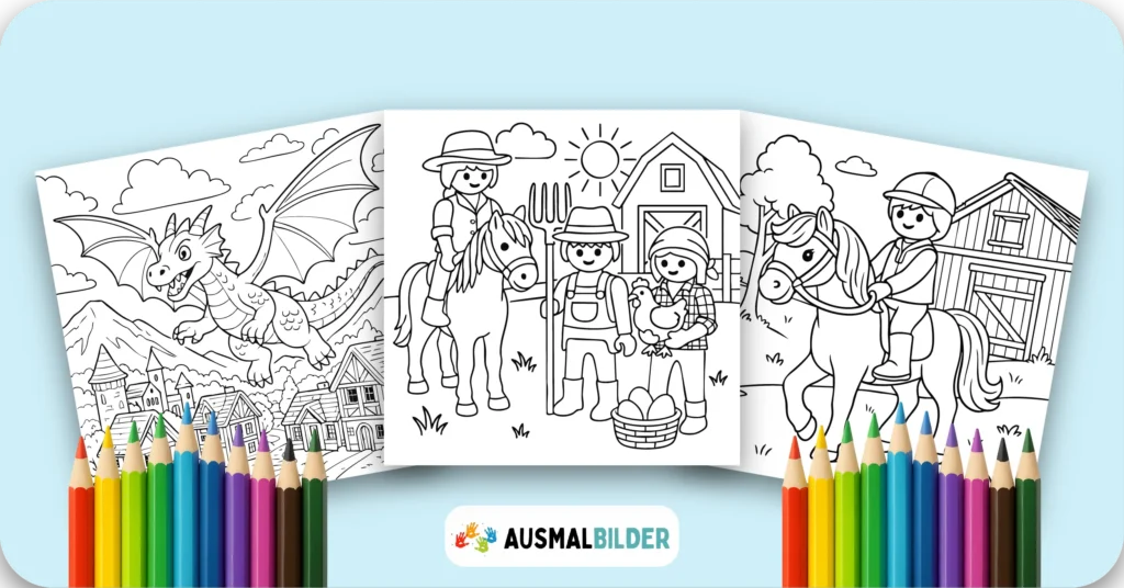 Playmobil Ausmalbilder kostenlose Malvorlagen zum Ausdrucken für Kinder und Erwachsene