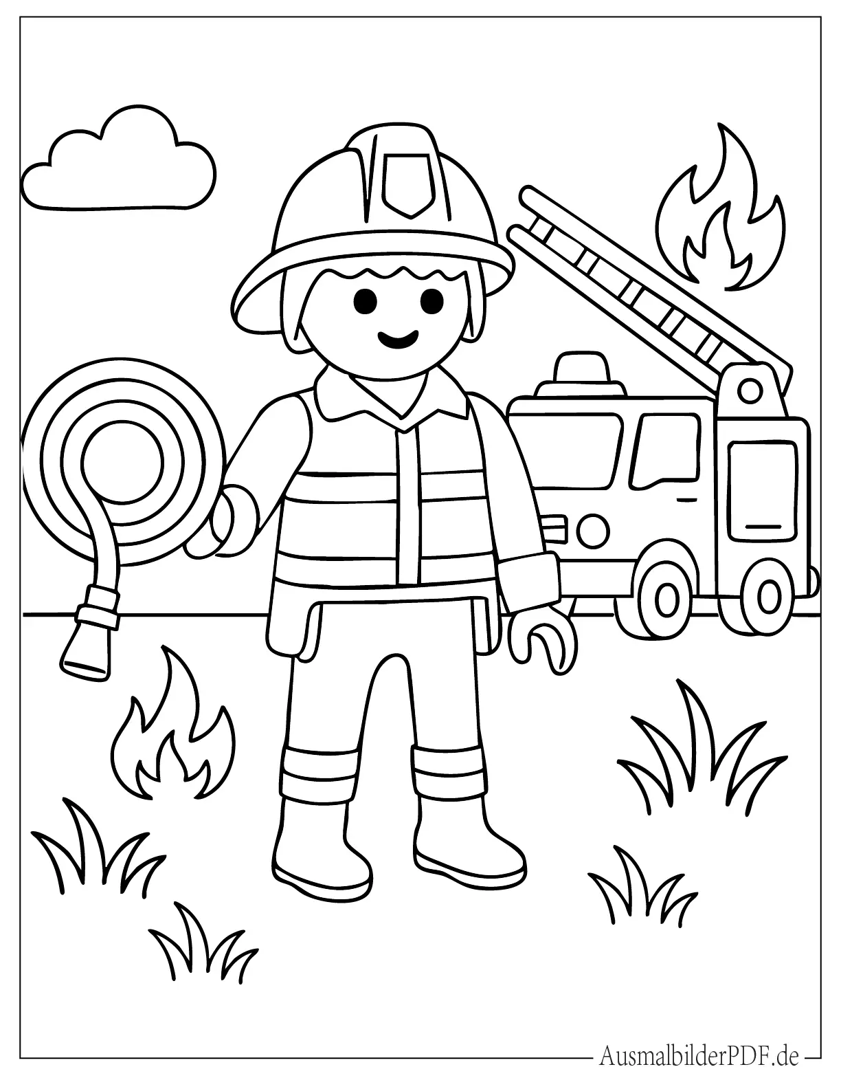 Playmobil Feuerwehr Ausmalbild
