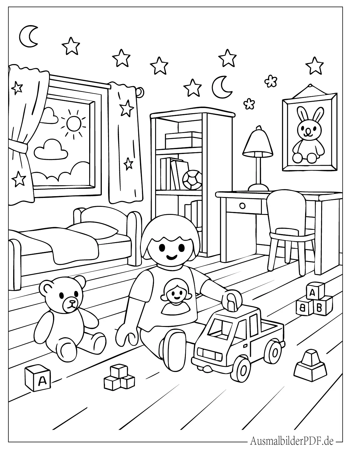 Playmobil Kinderzimmer Ausmalbild