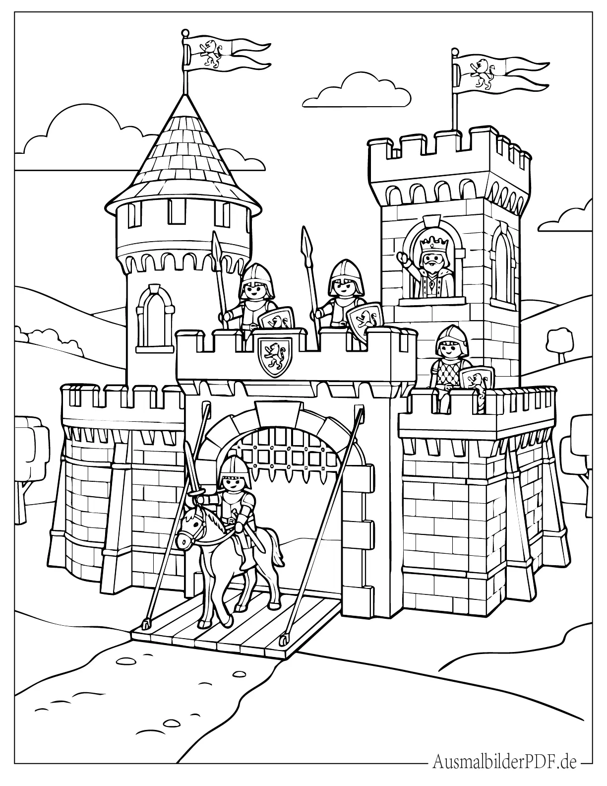 Playmobil Schloss Malvorlage für Kinder