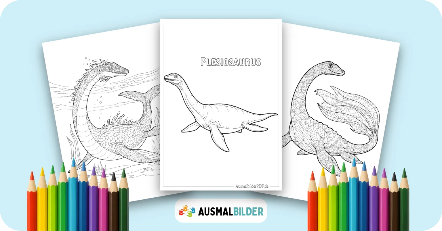 Plesiosaurus Ausmalbilder kostenlose Malvorlagen zum Ausdrucken für Kinder und Erwachsene