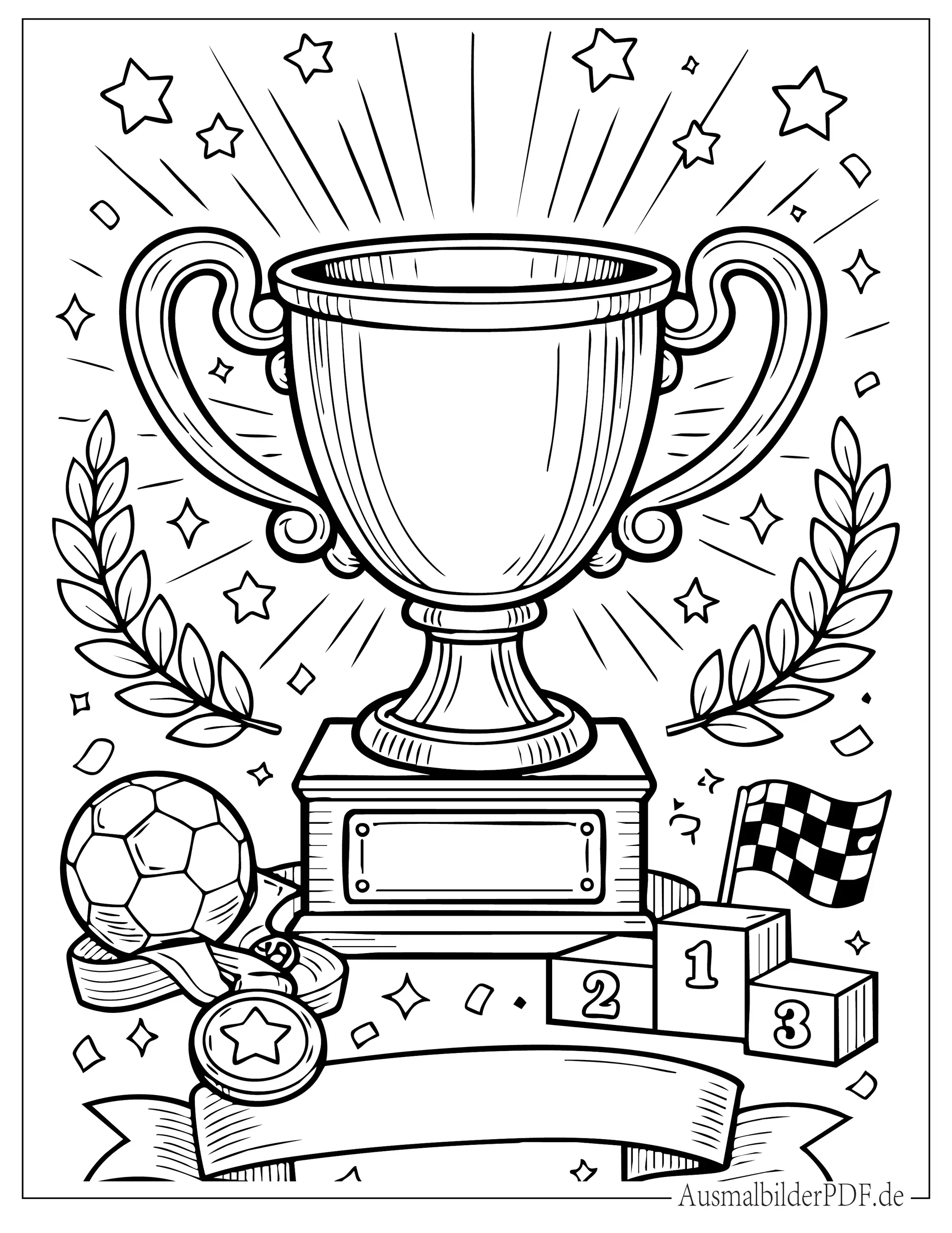 Pokal Ausmalbild zum Ausdrucken