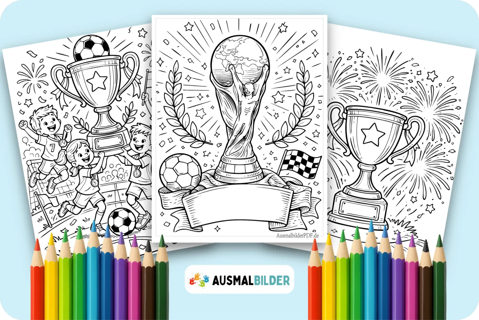 Pokal Ausmalbilder kostenlose zum Ausdrucken für Kinder