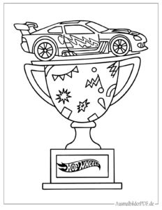 Hot Wheels Pokal Ausmalbild