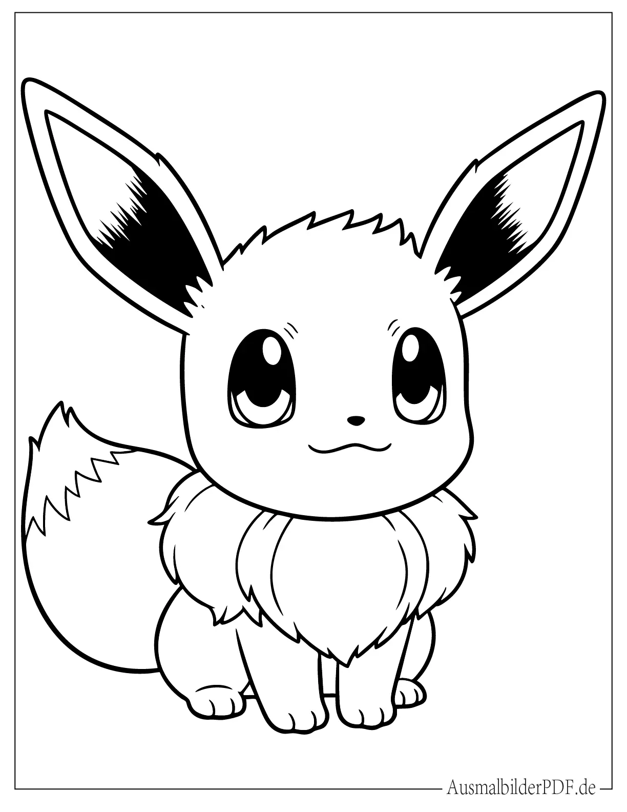 Süßes Pokémon Evoli mit großen Augen Malvorlage