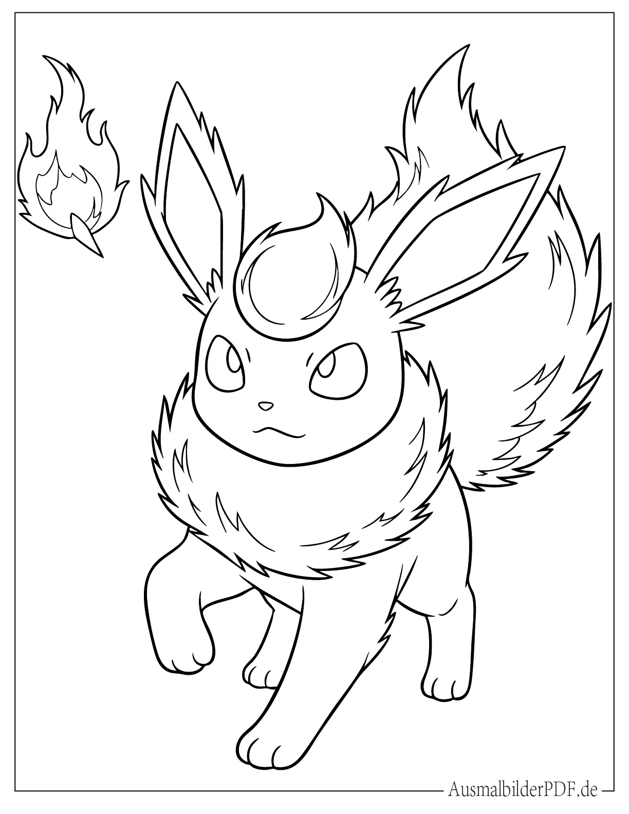 Pokémon Flamara Evoli Malbild
