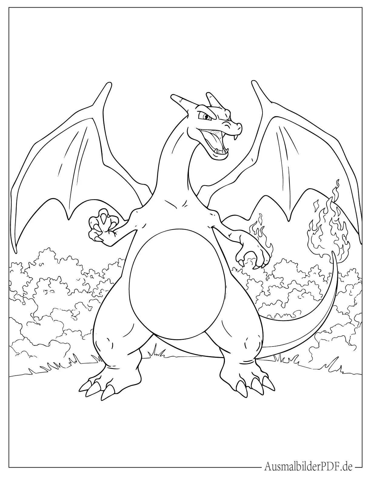 Pokémon Glurak Dynamax Druckvorlage