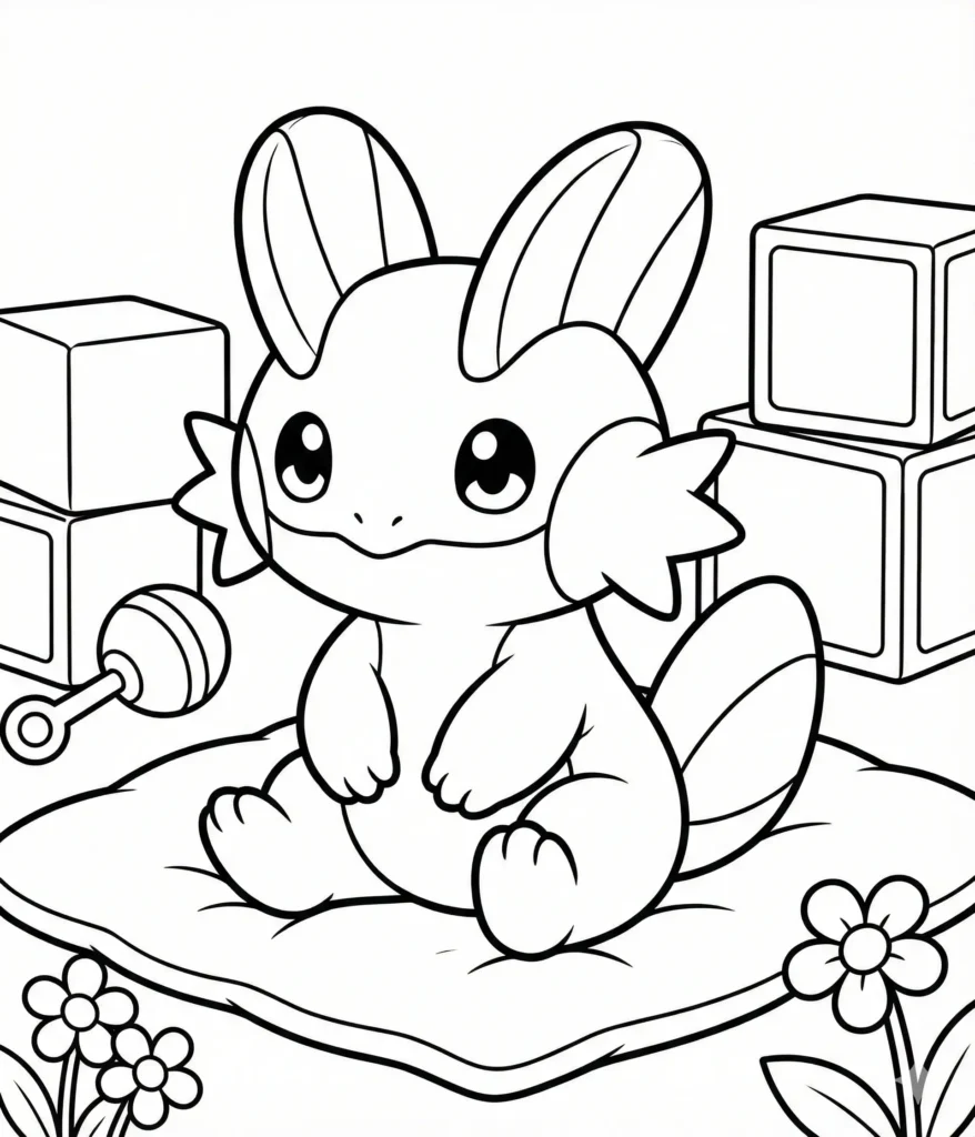 Sumpex Ausmalbilder (Gratis Pokémon Malvorlage zum drucken) Niedliches kawaii Baby Sumpex Ausmalbild für Kinder, einfache Malvorlage zum Ausdrucken und kreativ Ausmalen