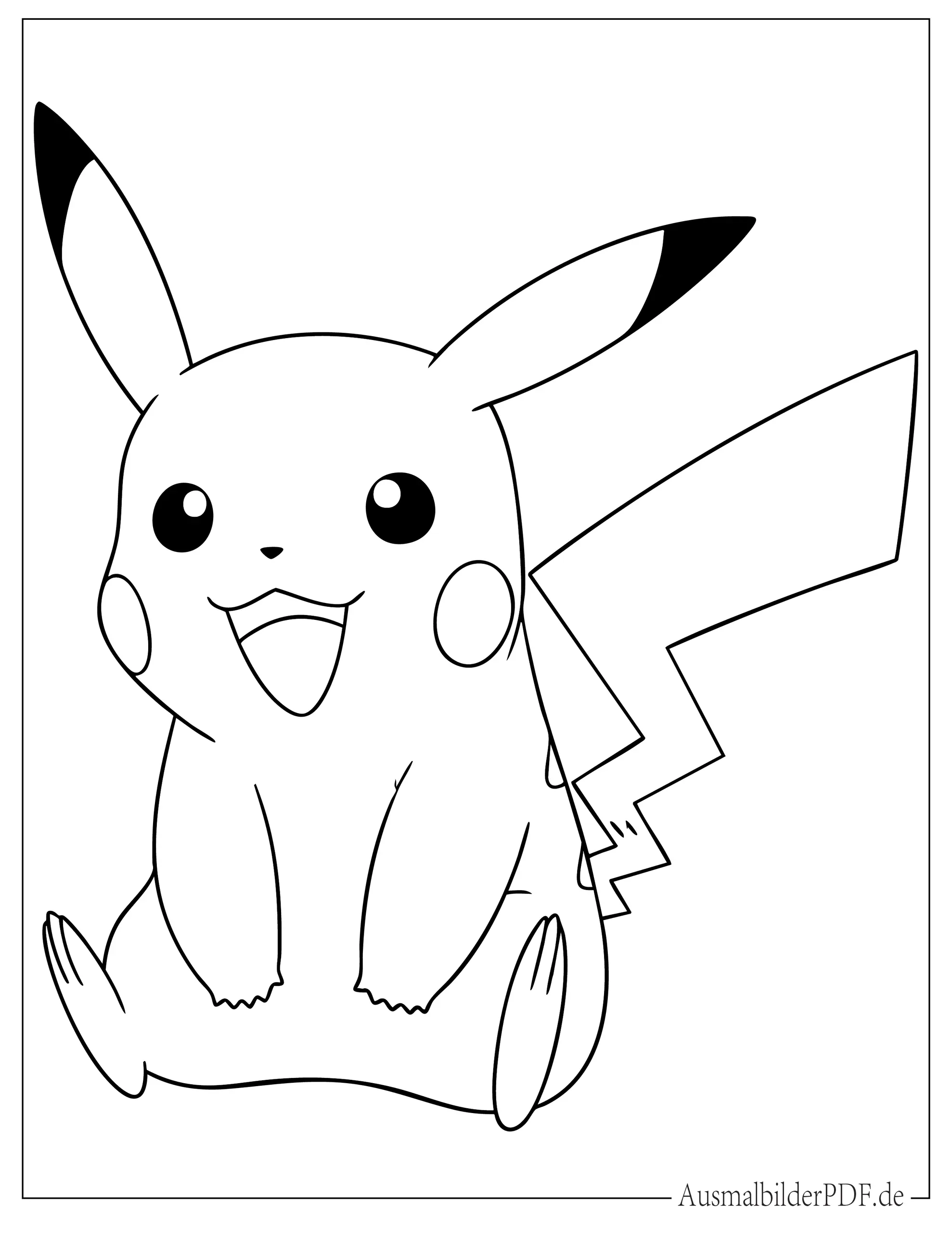 Pokemon Pikachu lacht Ausdruckbare Malvorlage