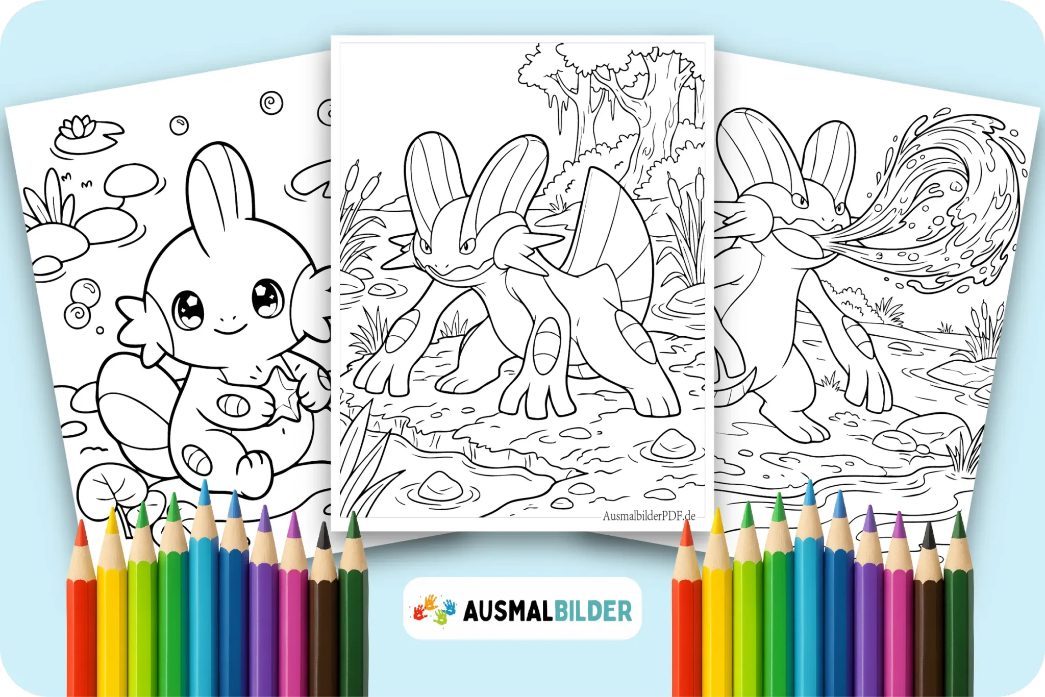 Pokemon Sumpex Ausmalbilder für kleine Trainer zum kostenlosen Ausdrucken