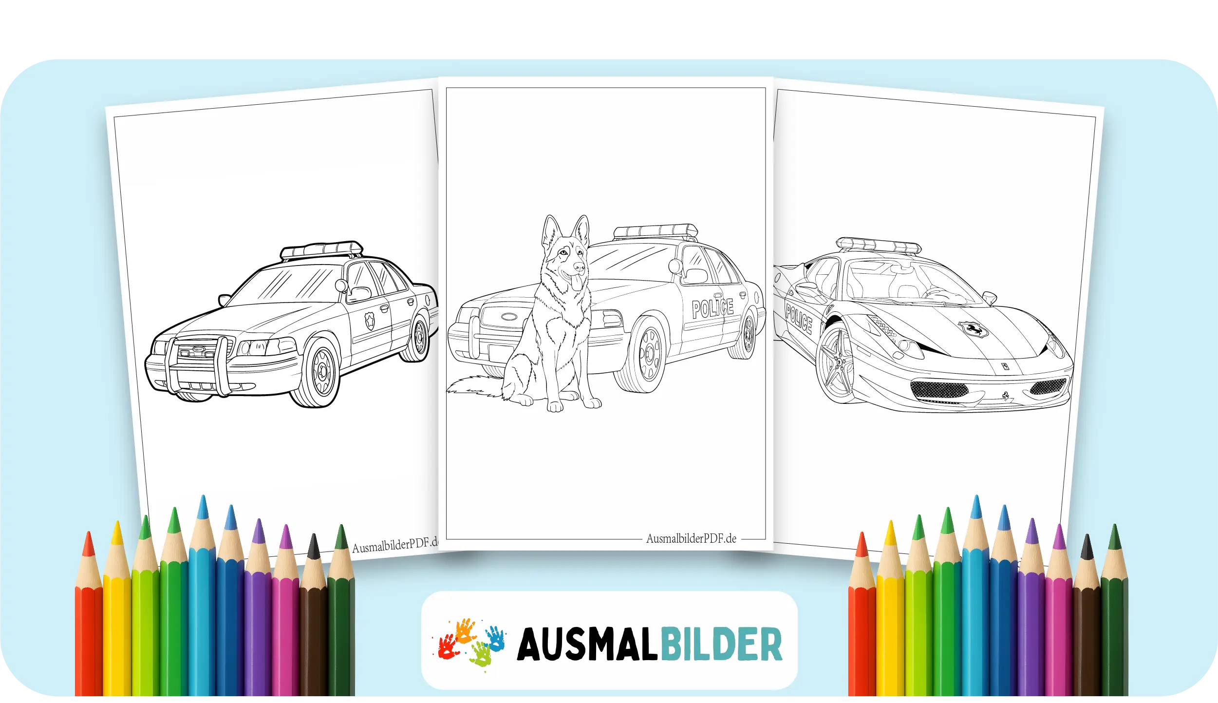 Polizeiauto Ausmalbilder kostenlose Malvorlagen zum Ausdrucken für Kinder und Erwachsene