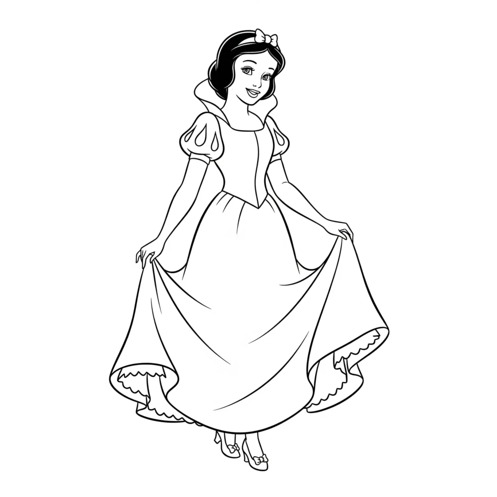 16 Schneewittchen Ausmalbilder (Gratis Malvorlage Ausdrucken) Dieses Prinzessin Schneewittchen Ausmalbild zeigt das klassische Märchenmotiv mit Apfel und Krone. Ideal zum kostenlosen Ausdrucken und Ausmalen