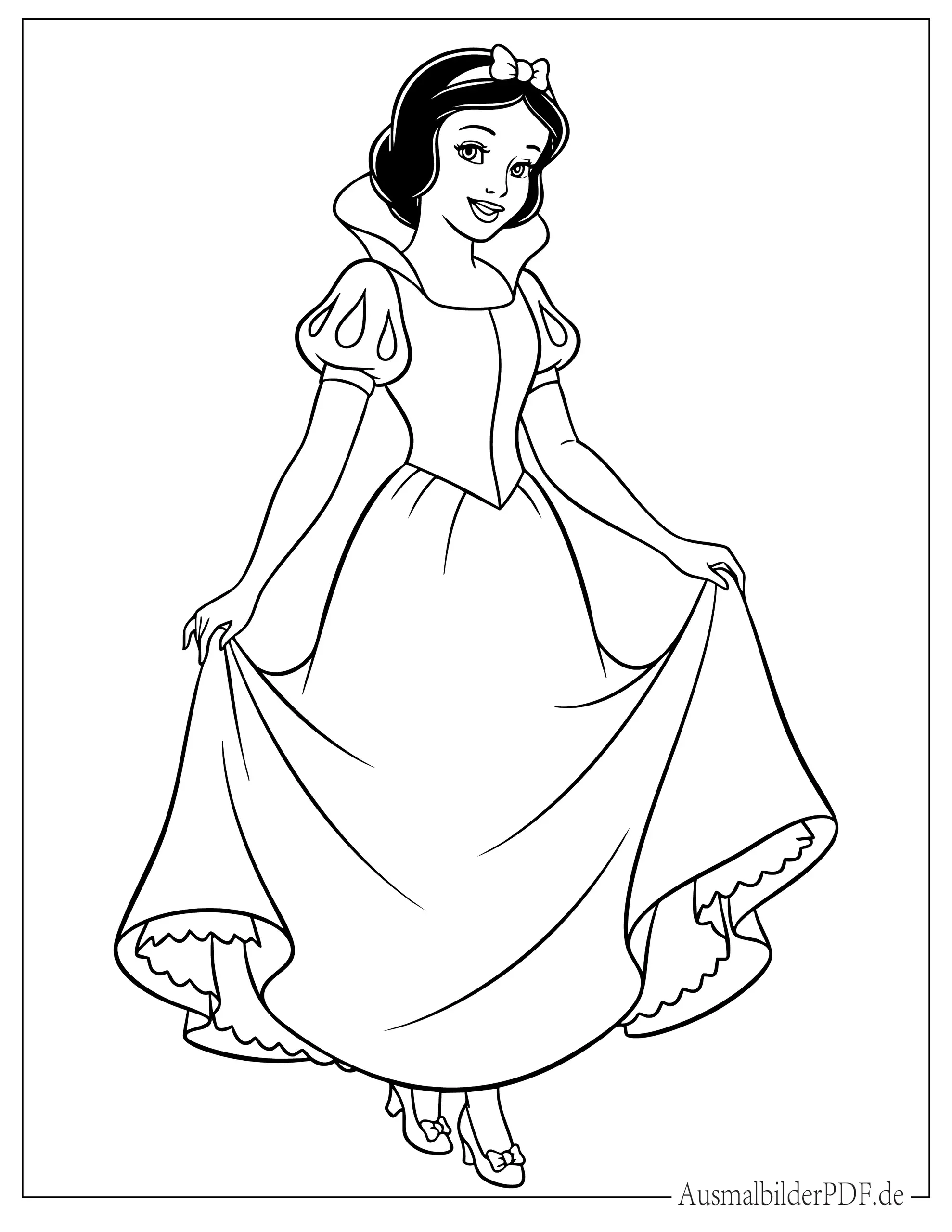 10+ Schneewittchen Ausmalbilder (Gratis Malvorlagen drucken) Einfaches Prinzessin Schneewittchen Ausmalbild für Kinder