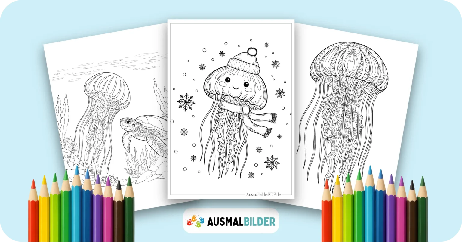 Qualle Ausmalbilder kostenlose Malvorlagen zum Ausdrucken für Kinder und Erwachsene