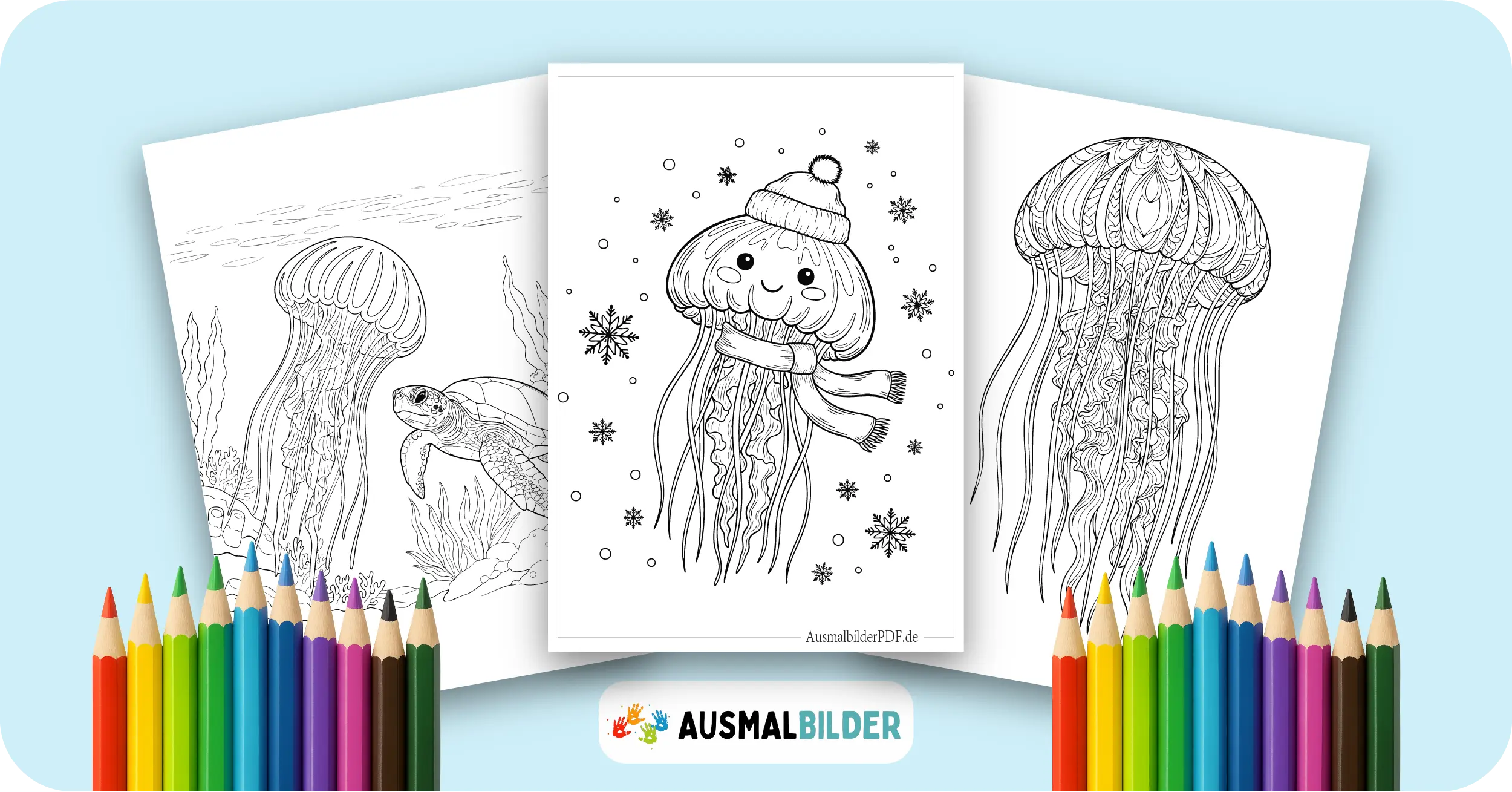 Qualle Ausmalbilder kostenlose Malvorlagen zum Ausdrucken für Kinder und Erwachsene