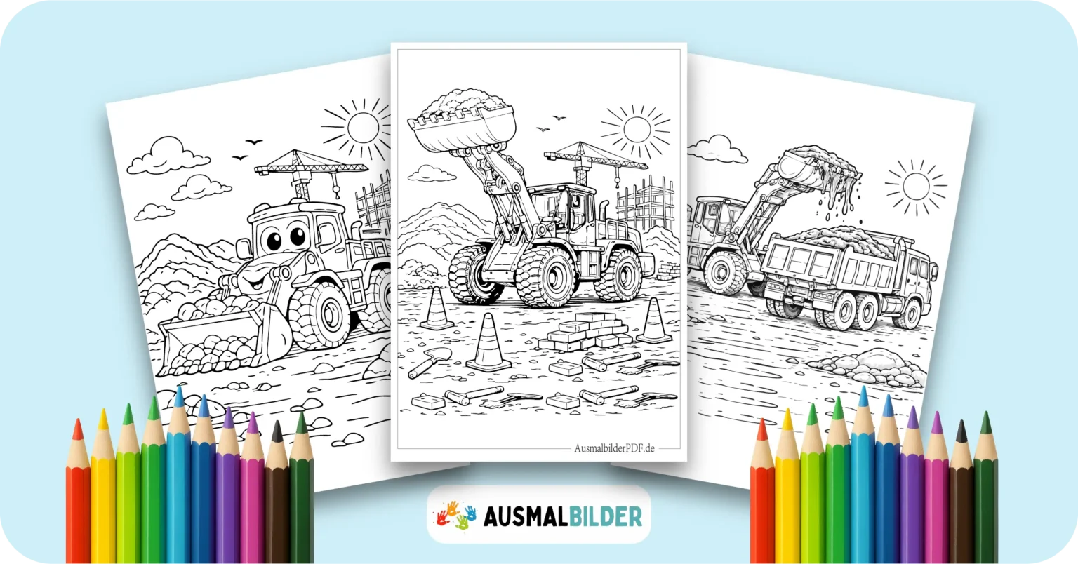Radlader Ausmalbilder kostenlose Malvorlagen zum Ausdrucken für Kinder und Erwachsene