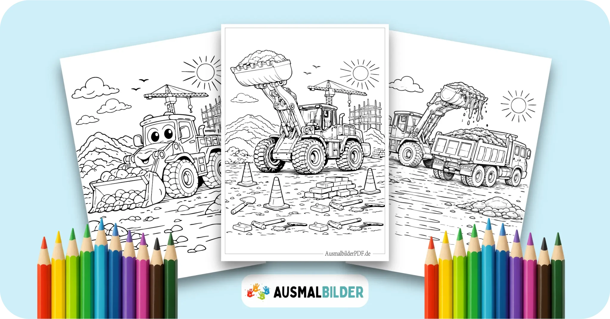 Radlader Ausmalbilder kostenlose Malvorlagen zum Ausdrucken für Kinder und Erwachsene